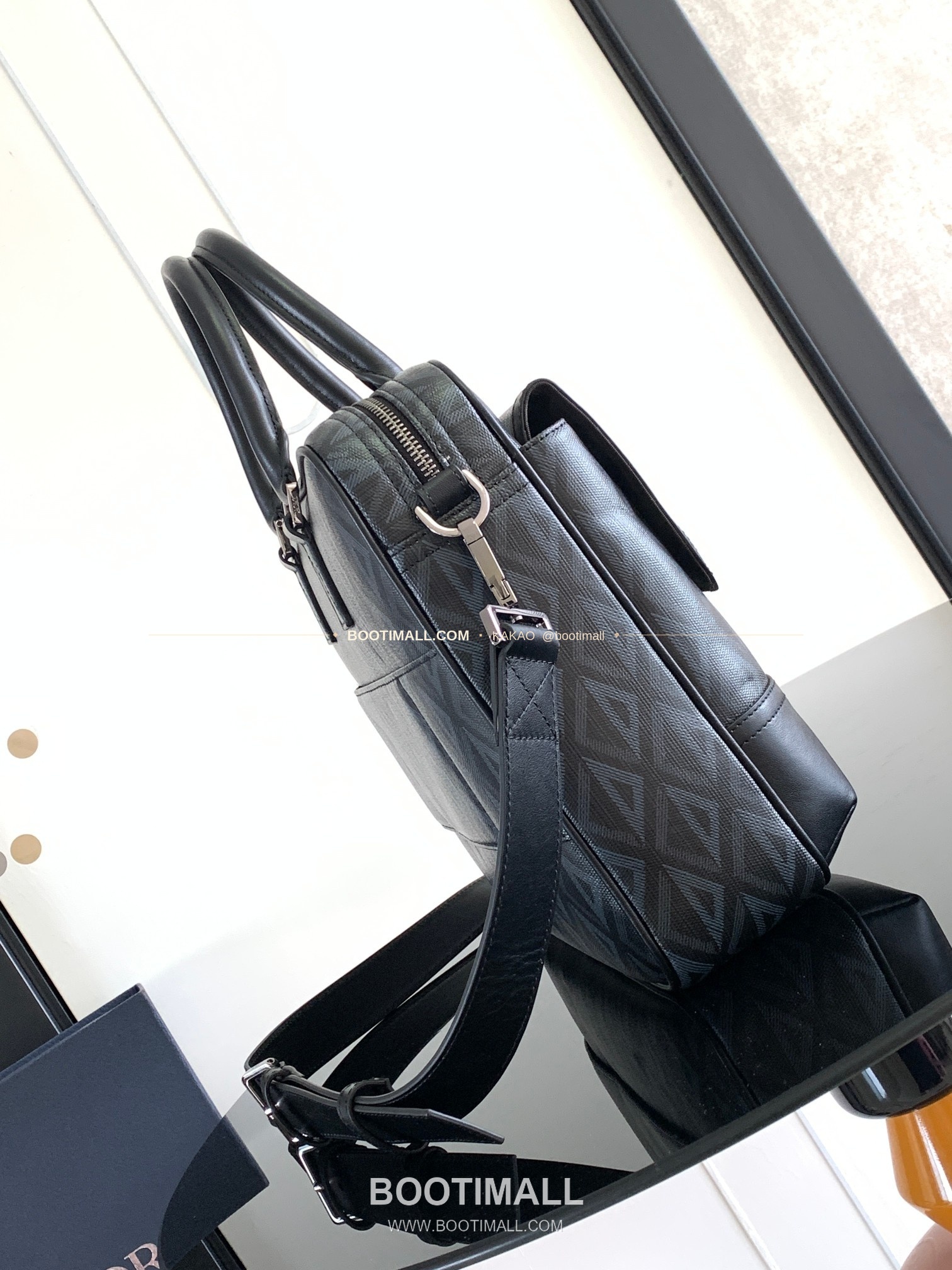 디올 히트 더 로드 CD다이아몬드 캔버스 레더 블랙 브리프케이스 Dior Hit The Road CD Diamond Canvas Leather Black Briefcase 1ESBR164CDP 36.5cm 2