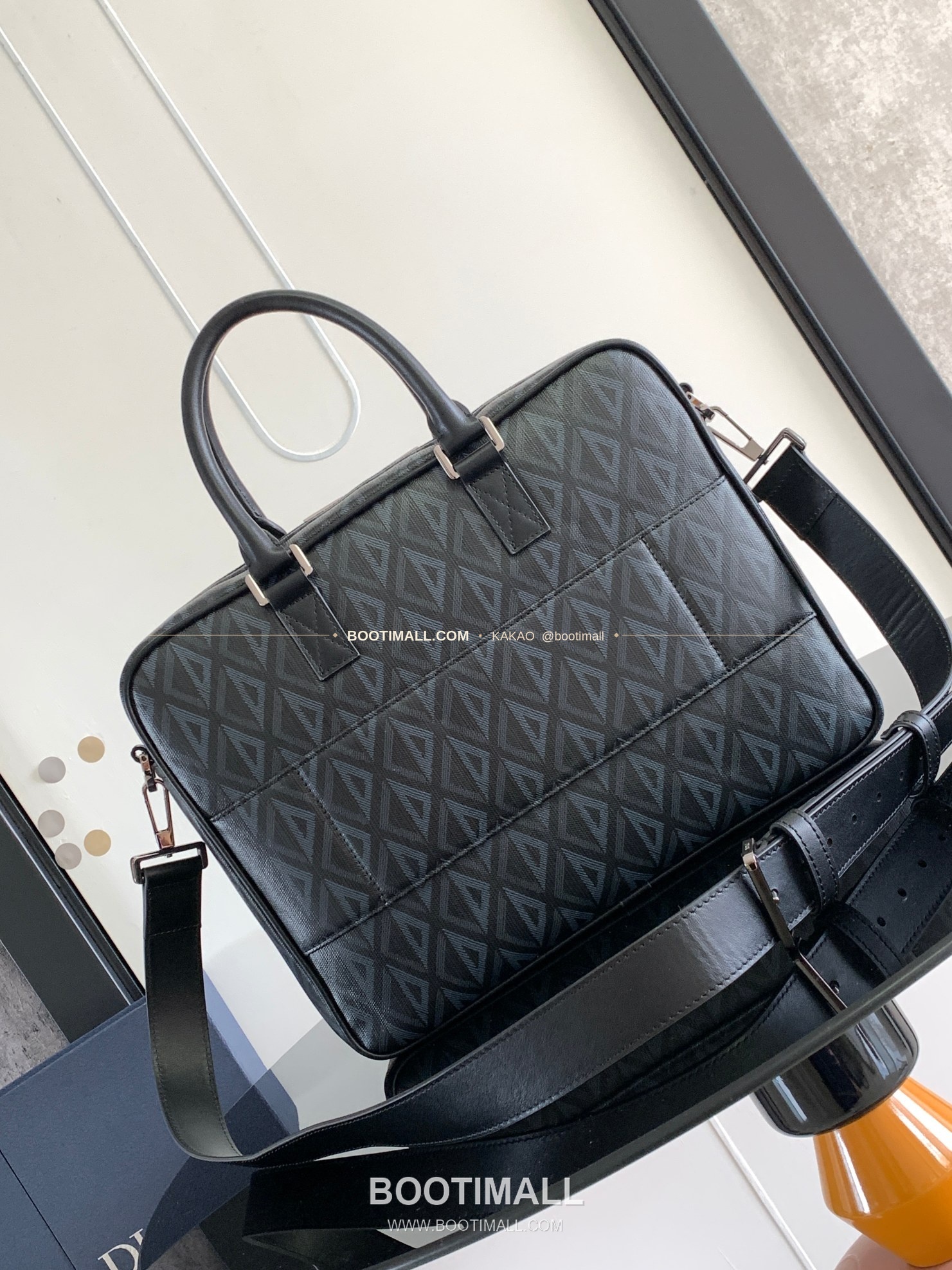 디올 히트 더 로드 CD다이아몬드 캔버스 레더 블랙 브리프케이스 Dior Hit The Road CD Diamond Canvas Leather Black Briefcase 1ESBR164CDP 36.5cm 3
