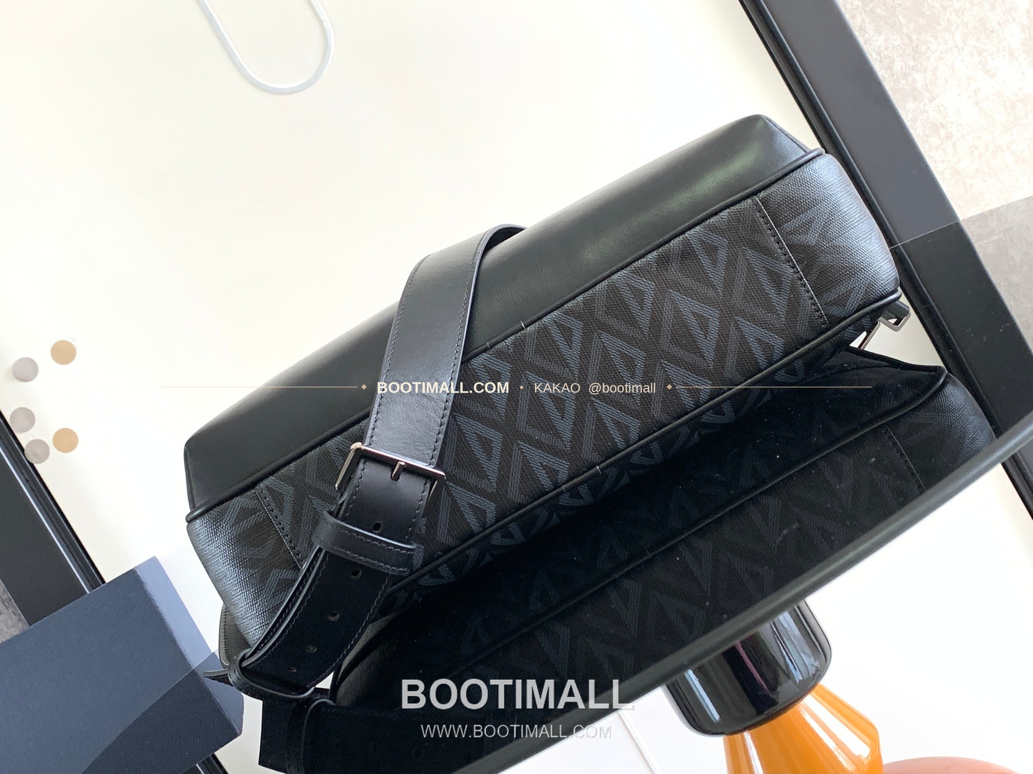 디올 히트 더 로드 CD다이아몬드 캔버스 레더 블랙 브리프케이스 Dior Hit The Road CD Diamond Canvas Leather Black Briefcase 1ESBR164CDP 36.5cm 4