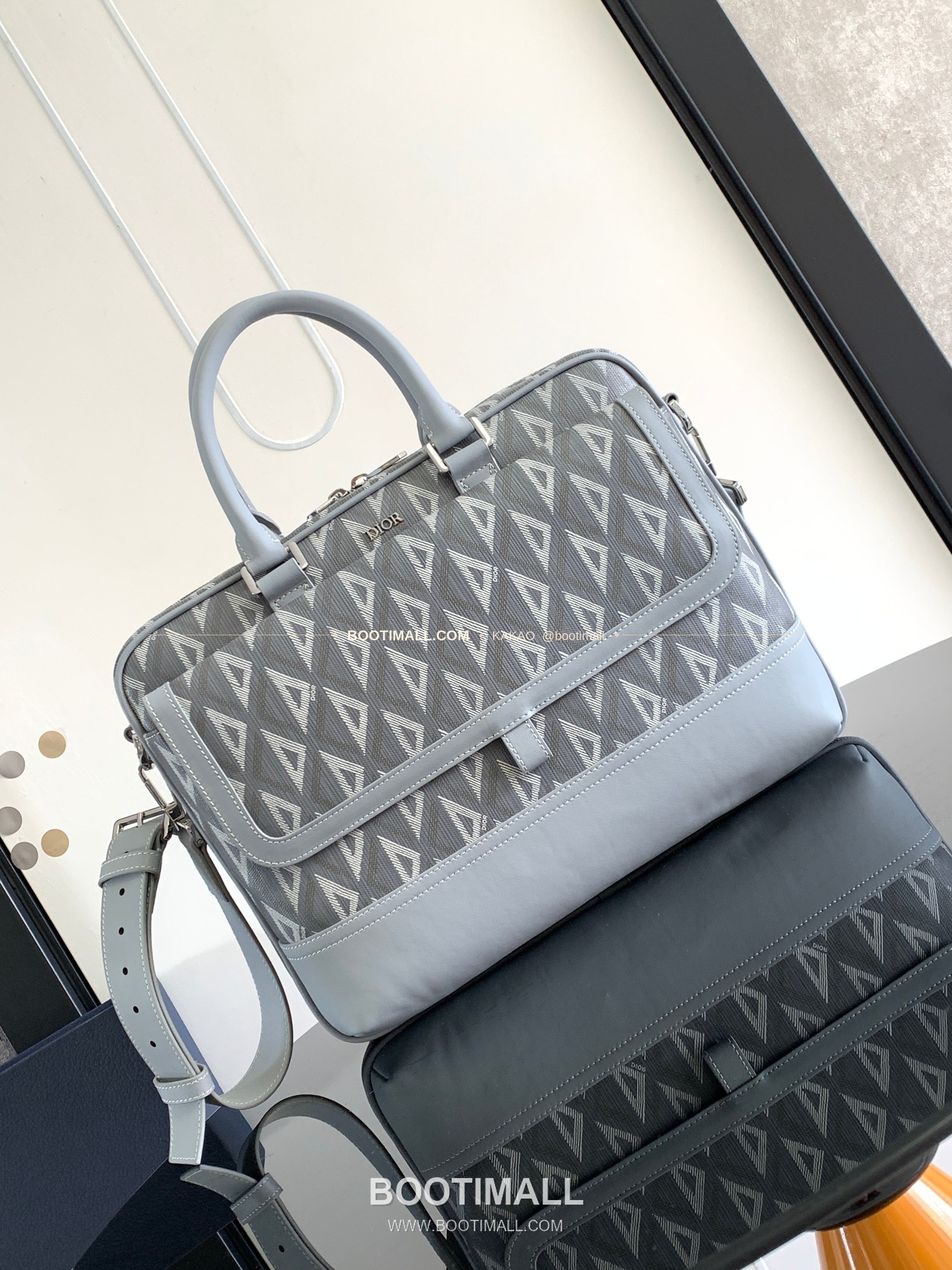 디올 히트 더 로드 CD다이아몬드 캔버스 레더 블랙 브리프케이스 Dior Hit The Road CD Diamond Canvas Leather Black Briefcase 1ESBR164CDP 36.5cm 1