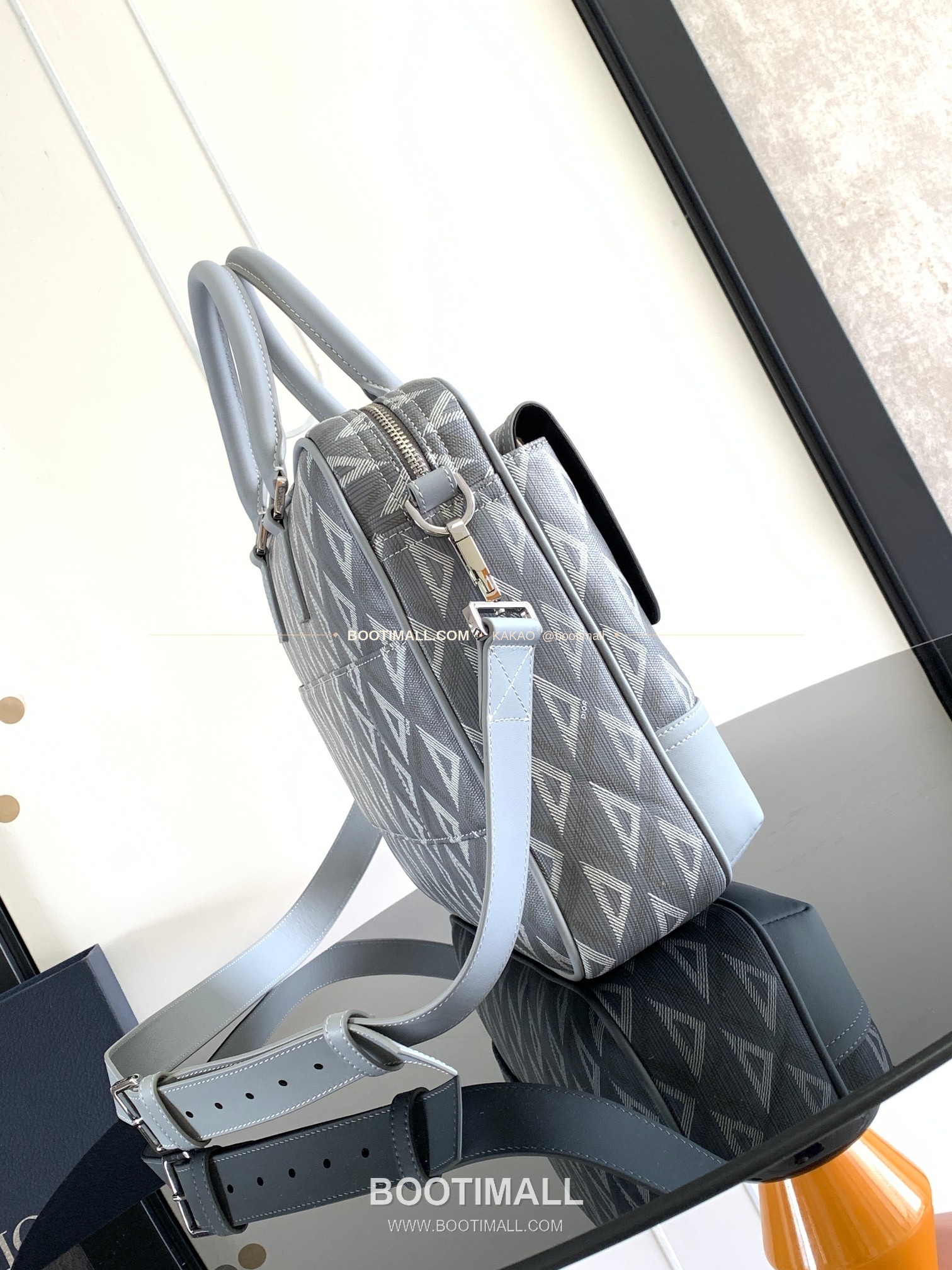 디올 히트 더 로드 CD다이아몬드 캔버스 레더 블랙 브리프케이스 Dior Hit The Road CD Diamond Canvas Leather Black Briefcase 1ESBR164CDP 36.5cm 2