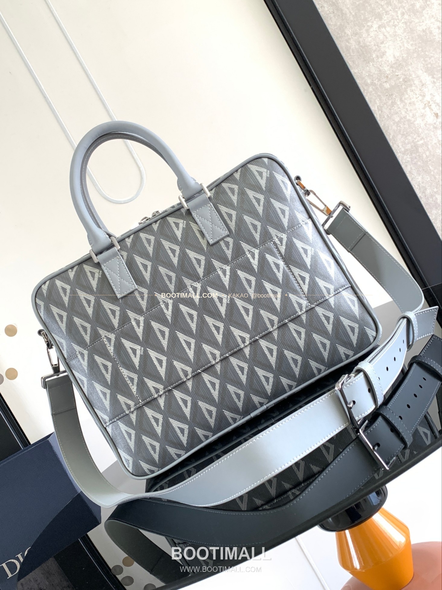 디올 히트 더 로드 CD다이아몬드 캔버스 레더 블랙 브리프케이스 Dior Hit The Road CD Diamond Canvas Leather Black Briefcase 1ESBR164CDP 36.5cm 3