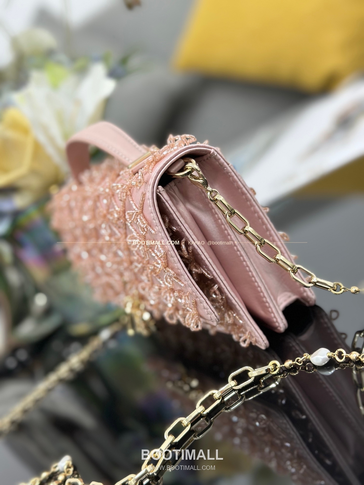 디올 미스디올 새틴 자수비즈 보우 핑크 미니 체인백 Dior Miss Dior Satin Embroidery Beads Bow Pink Mini Chain Bag M0997 21cm 3