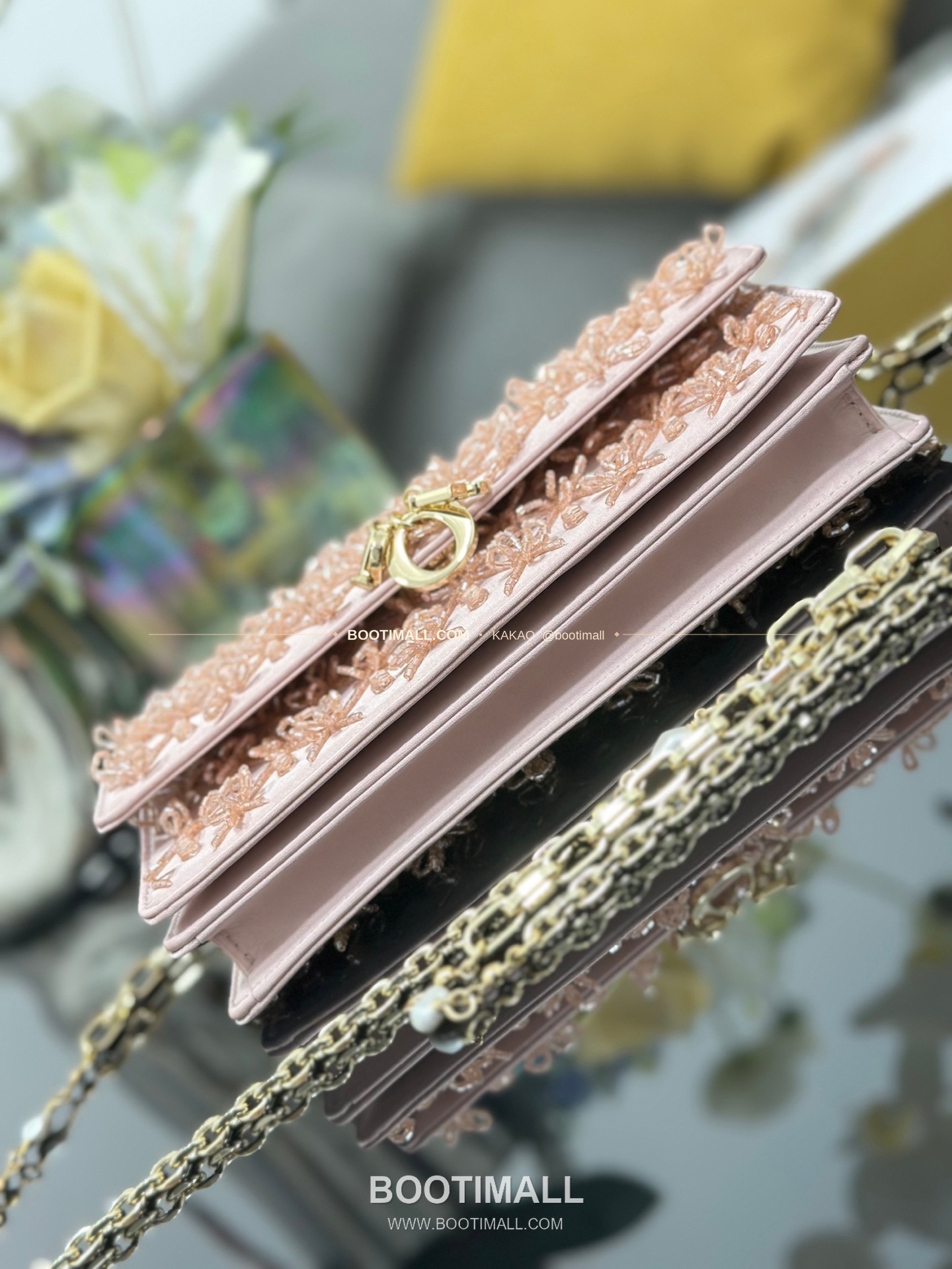 디올 미스디올 새틴 자수비즈 보우 핑크 미니 체인백 Dior Miss Dior Satin Embroidery Beads Bow Pink Mini Chain Bag M0997 21cm 4