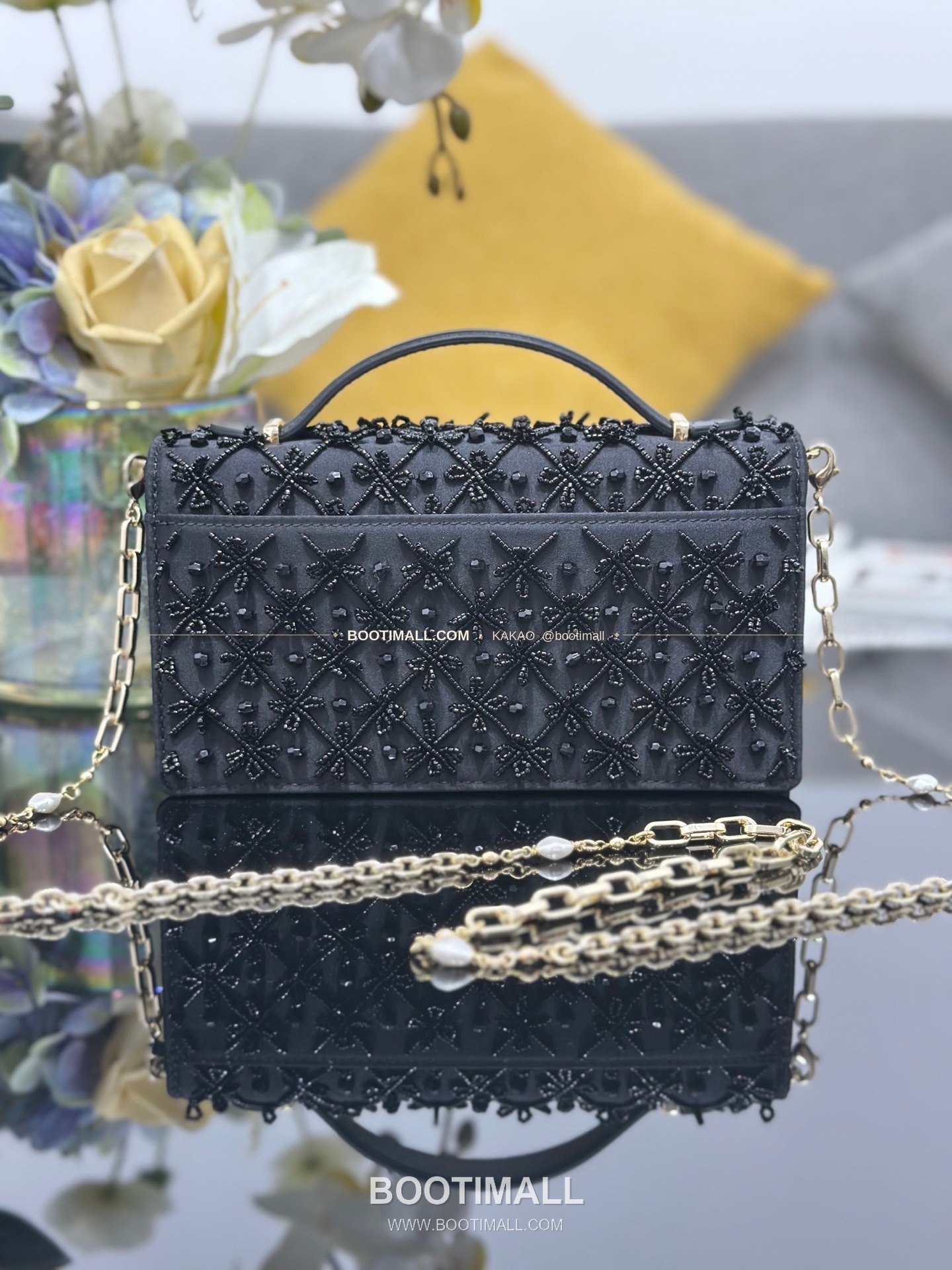 디올 미스디올 새틴 자수비즈 보우 핑크 미니 체인백 Dior Miss Dior Satin Embroidery Beads Bow Pink Mini Chain Bag M0997 21cm 2