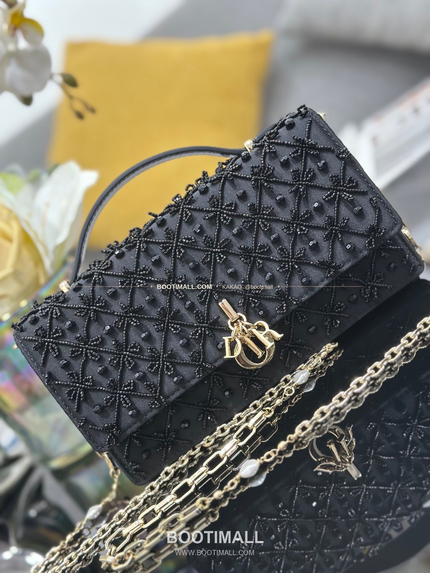디올 미스디올 새틴 자수비즈 보우 핑크 미니 체인백 Dior Miss Dior Satin Embroidery Beads Bow Pink Mini Chain Bag M0997 21cm 5