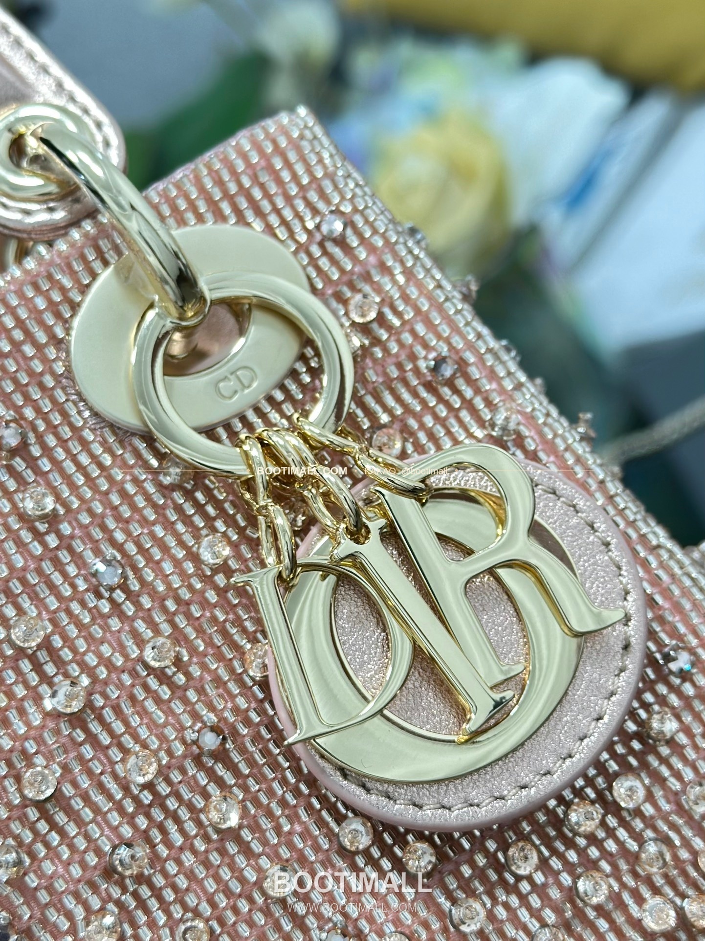 디올 레이디디올 비즈자수 램스킨 실버 미니 토트백 Dior Lady Dior Beaded Embroidery Lambskin Silver Mini Tote Bag M0505 17cm 6