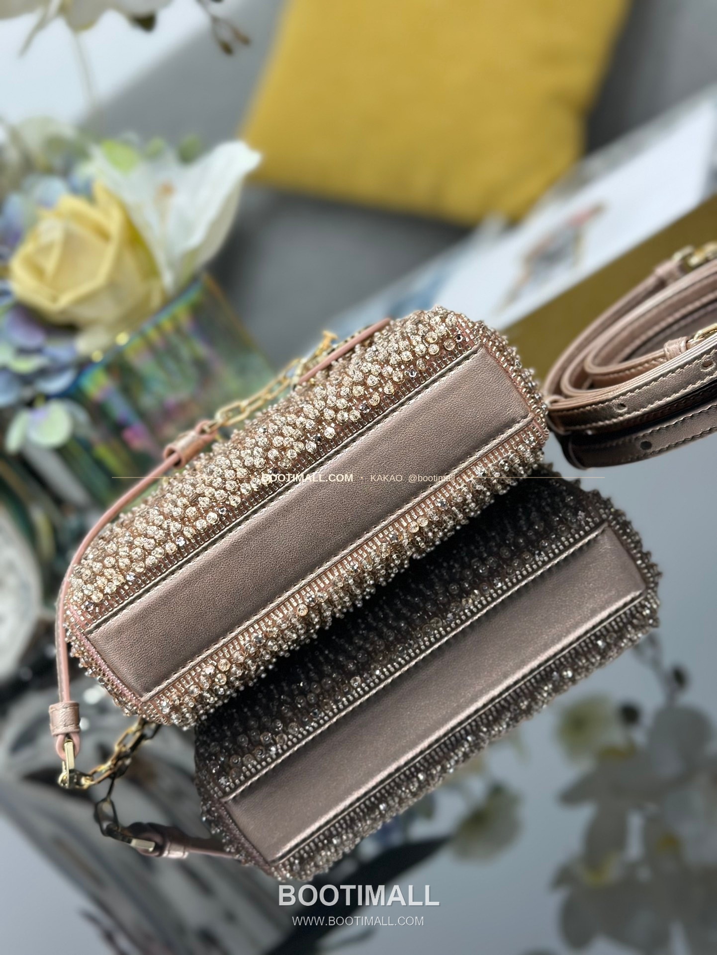 디올 레이디디조이 새틴 비즈자수 보우 핑크 미니백 Dior Lady D-Joy Satin Beaded Embroidery Bow Pink Mini Bag S0910 16cm 4