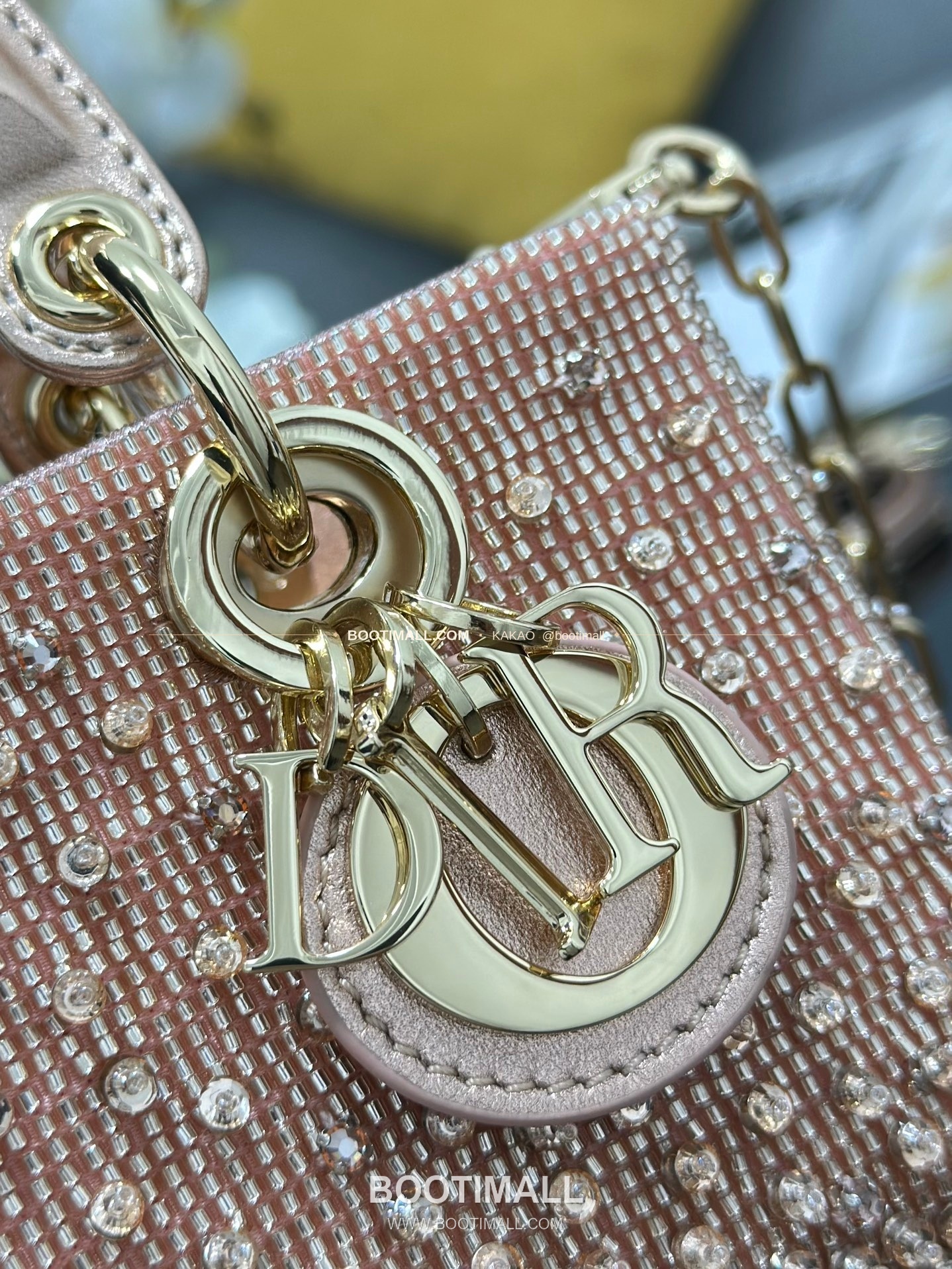 디올 레이디디조이 새틴 비즈자수 보우 핑크 미니백 Dior Lady D-Joy Satin Beaded Embroidery Bow Pink Mini Bag S0910 16cm 6