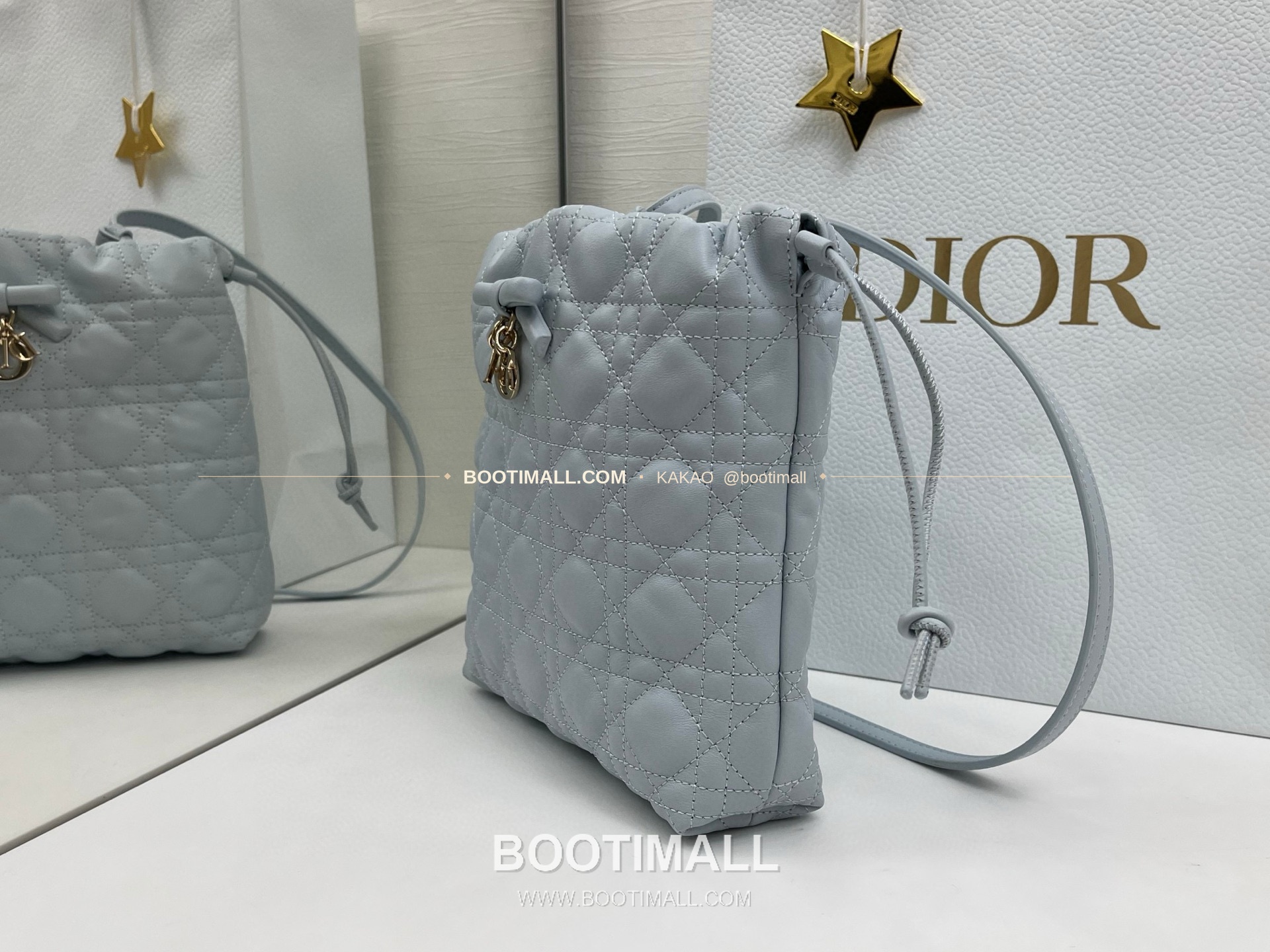 디올 아디오러블 램스킨 카나쥬 보우 블랙 버킷백 Dior Adiorable Lambskin Cannage Bow Black Bucket Bag 22cm 5