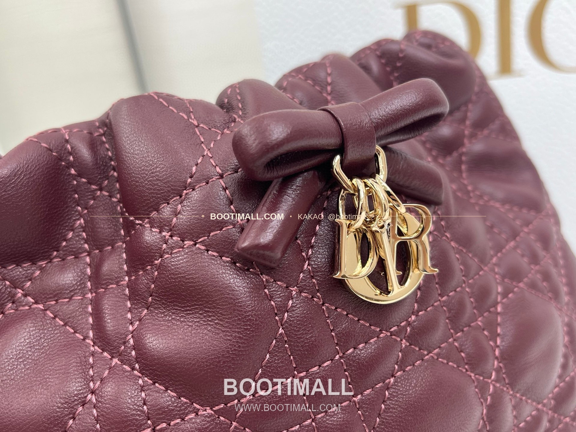 디올 아디오러블 램스킨 카나쥬 보우 블랙 버킷백 Dior Adiorable Lambskin Cannage Bow Black Bucket Bag 22cm 3