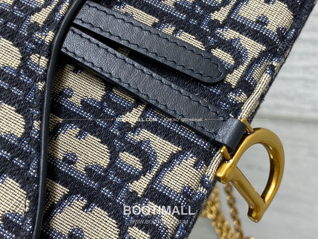 디올 새들 오블리크 캔버스 체인 WOC 블루 미니 체인백 Dior Saddle Oblique Canvas Chain WOC Blue Mini Chain Bag 2045 21.5cm 4