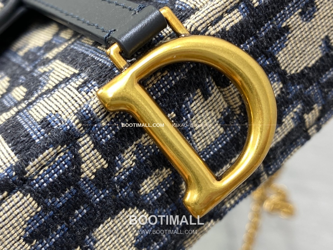 디올 새들 오블리크 캔버스 체인 WOC 블루 미니 체인백 Dior Saddle Oblique Canvas Chain WOC Blue Mini Chain Bag 2045 21.5cm 5