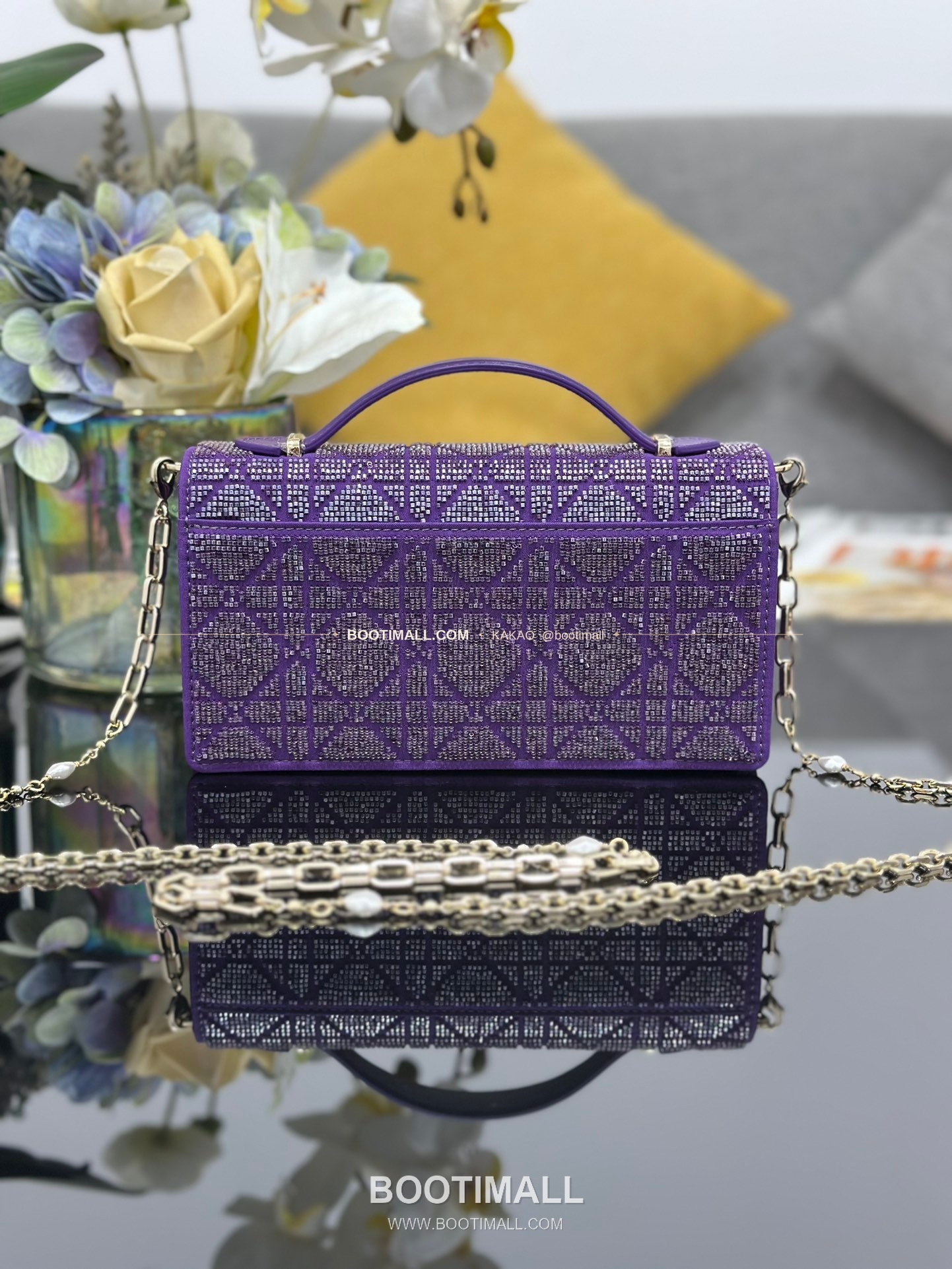 디올 미스디올 새틴 비즈자수 그레이 미니 체인백 Dior Miss Dior Satin Beaded Embroidery Grey Mini Chain Bag M0997 21cm 2
