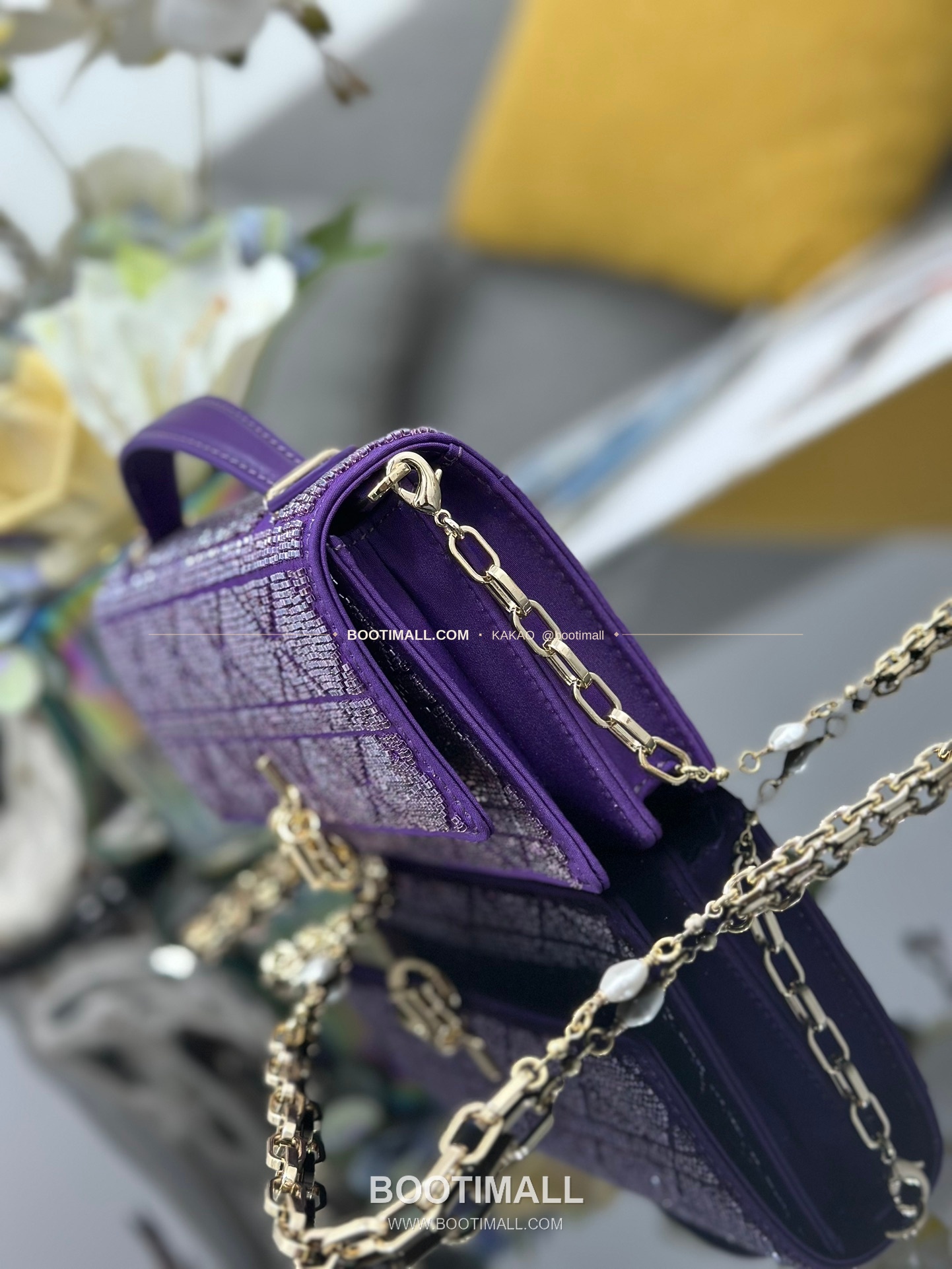 디올 미스디올 새틴 비즈자수 그레이 미니 체인백 Dior Miss Dior Satin Beaded Embroidery Grey Mini Chain Bag M0997 21cm 3