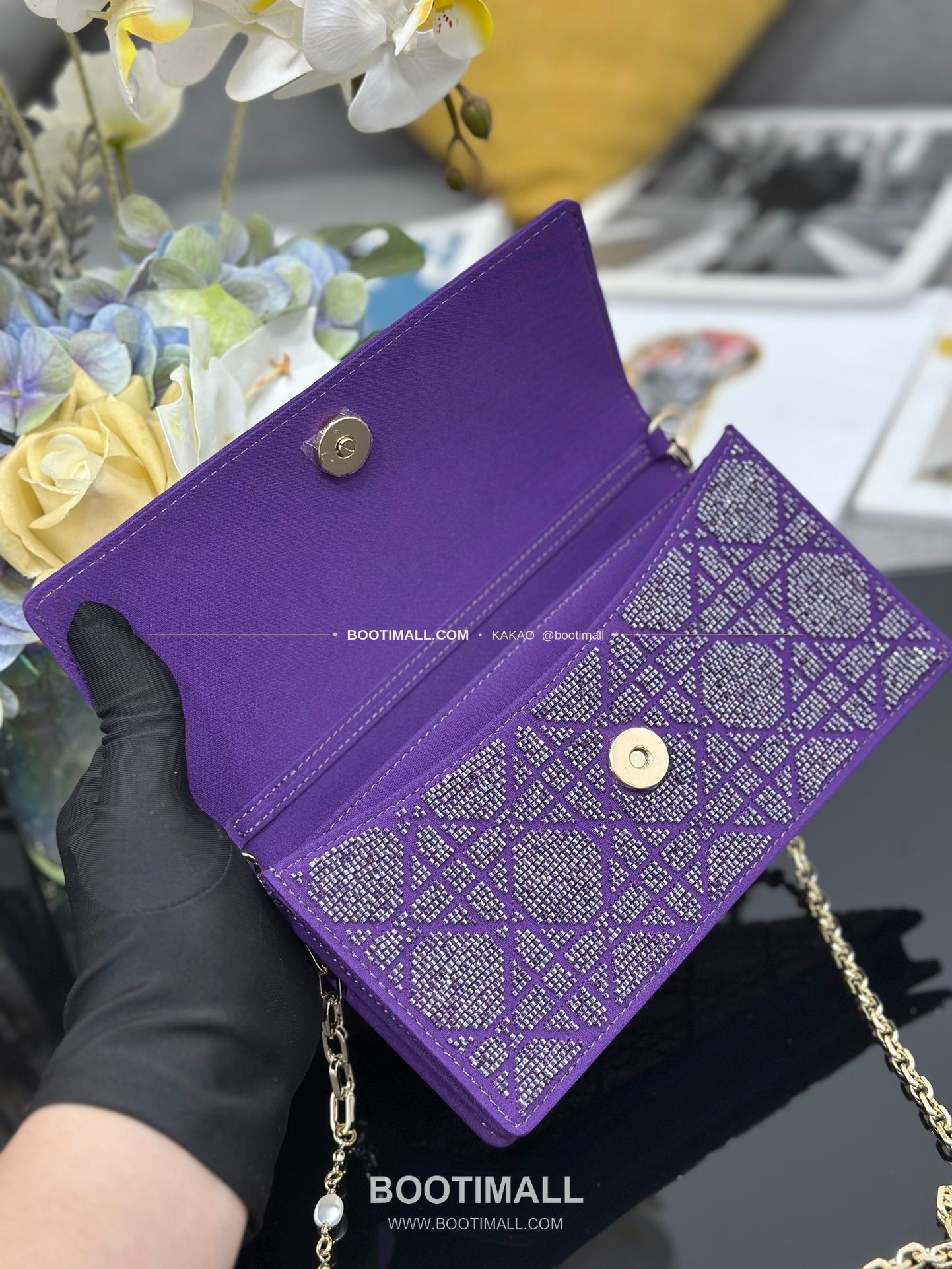 디올 미스디올 새틴 비즈자수 그레이 미니 체인백 Dior Miss Dior Satin Beaded Embroidery Grey Mini Chain Bag M0997 21cm 7