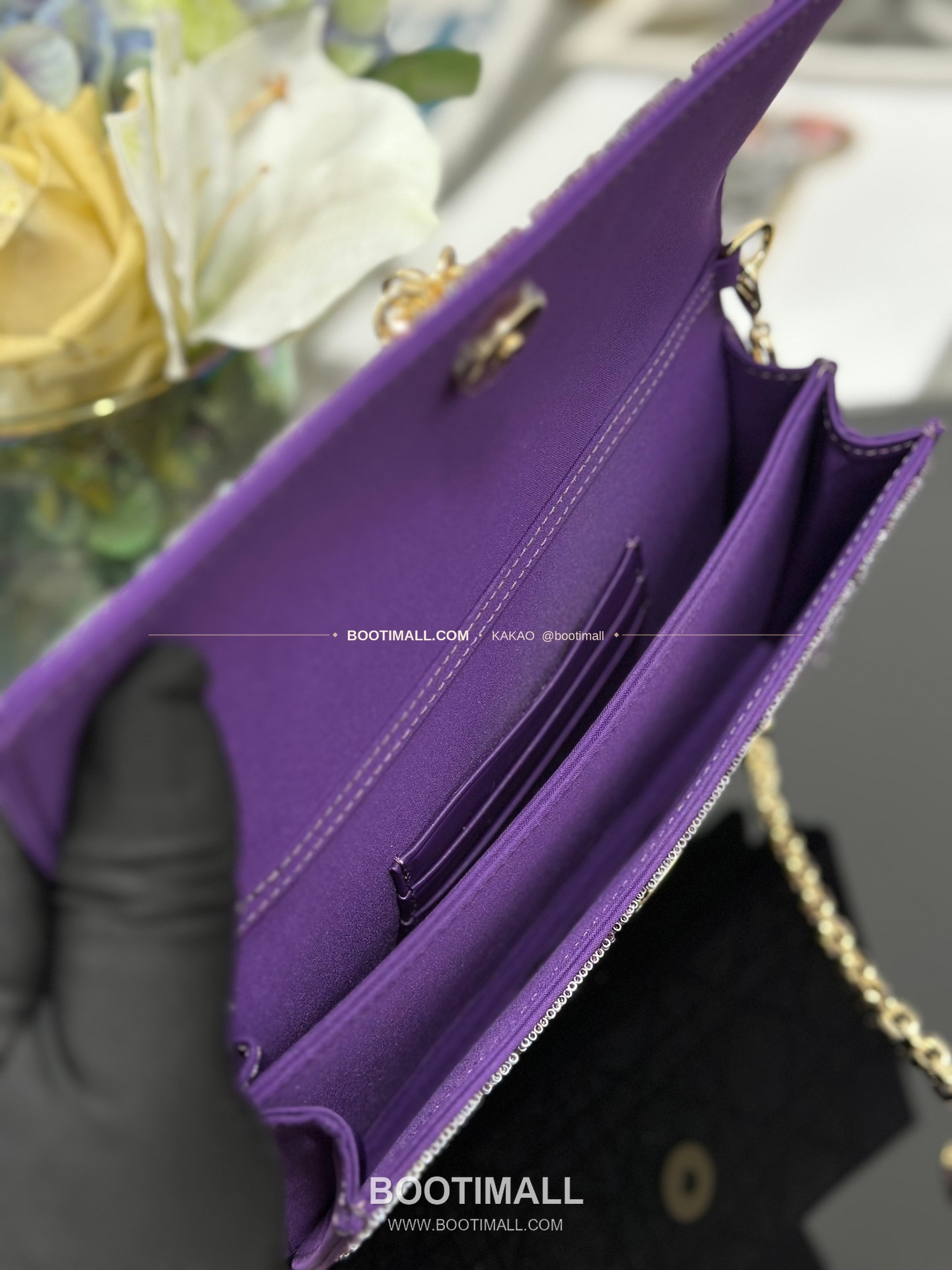 디올 미스디올 새틴 비즈자수 그레이 미니 체인백 Dior Miss Dior Satin Beaded Embroidery Grey Mini Chain Bag M0997 21cm 8