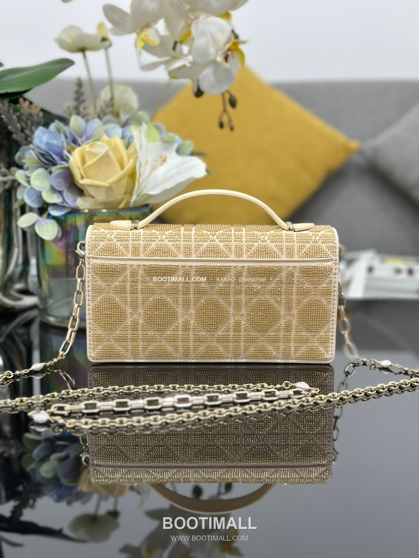 디올 미스디올 새틴 비즈자수 그레이 미니 체인백 Dior Miss Dior Satin Beaded Embroidery Grey Mini Chain Bag M0997 21cm 2