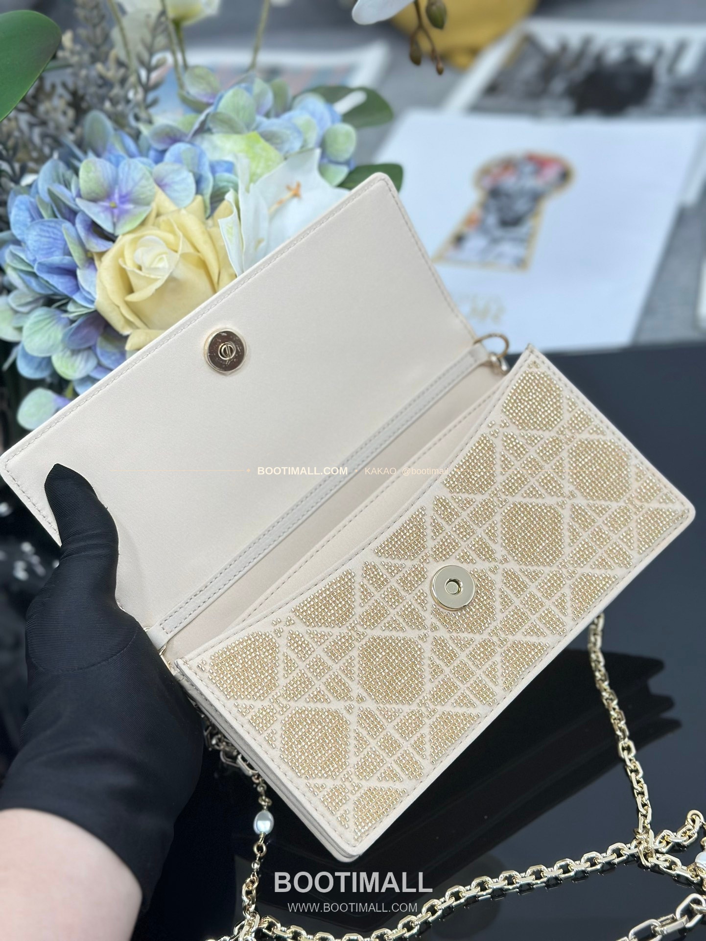 디올 미스디올 새틴 비즈자수 그레이 미니 체인백 Dior Miss Dior Satin Beaded Embroidery Grey Mini Chain Bag M0997 21cm 7
