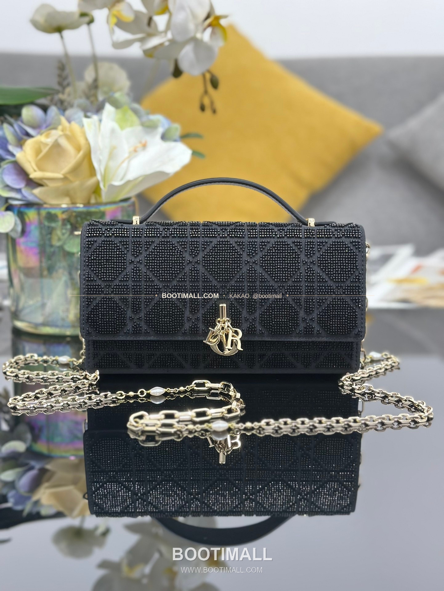 디올 미스디올 새틴 비즈자수 그레이 미니 체인백 Dior Miss Dior Satin Beaded Embroidery Grey Mini Chain Bag M0997 21cm 1