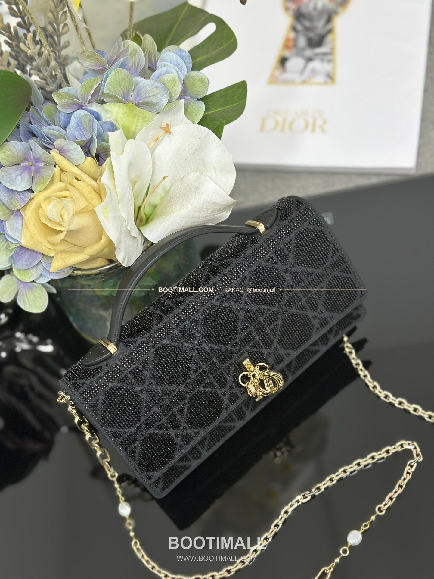 디올 미스디올 새틴 비즈자수 그레이 미니 체인백 Dior Miss Dior Satin Beaded Embroidery Grey Mini Chain Bag M0997 21cm 5