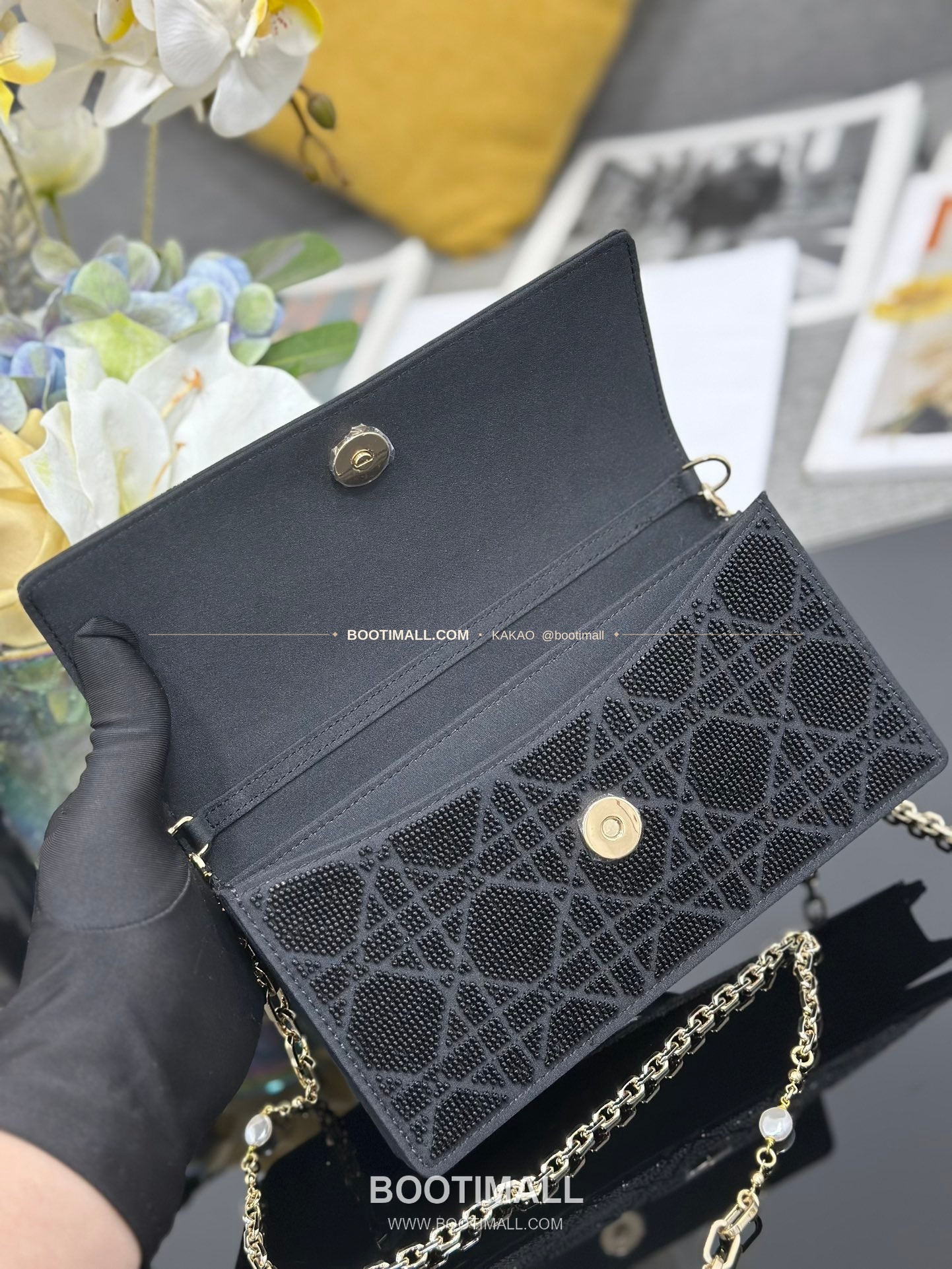 디올 미스디올 새틴 비즈자수 그레이 미니 체인백 Dior Miss Dior Satin Beaded Embroidery Grey Mini Chain Bag M0997 21cm 7