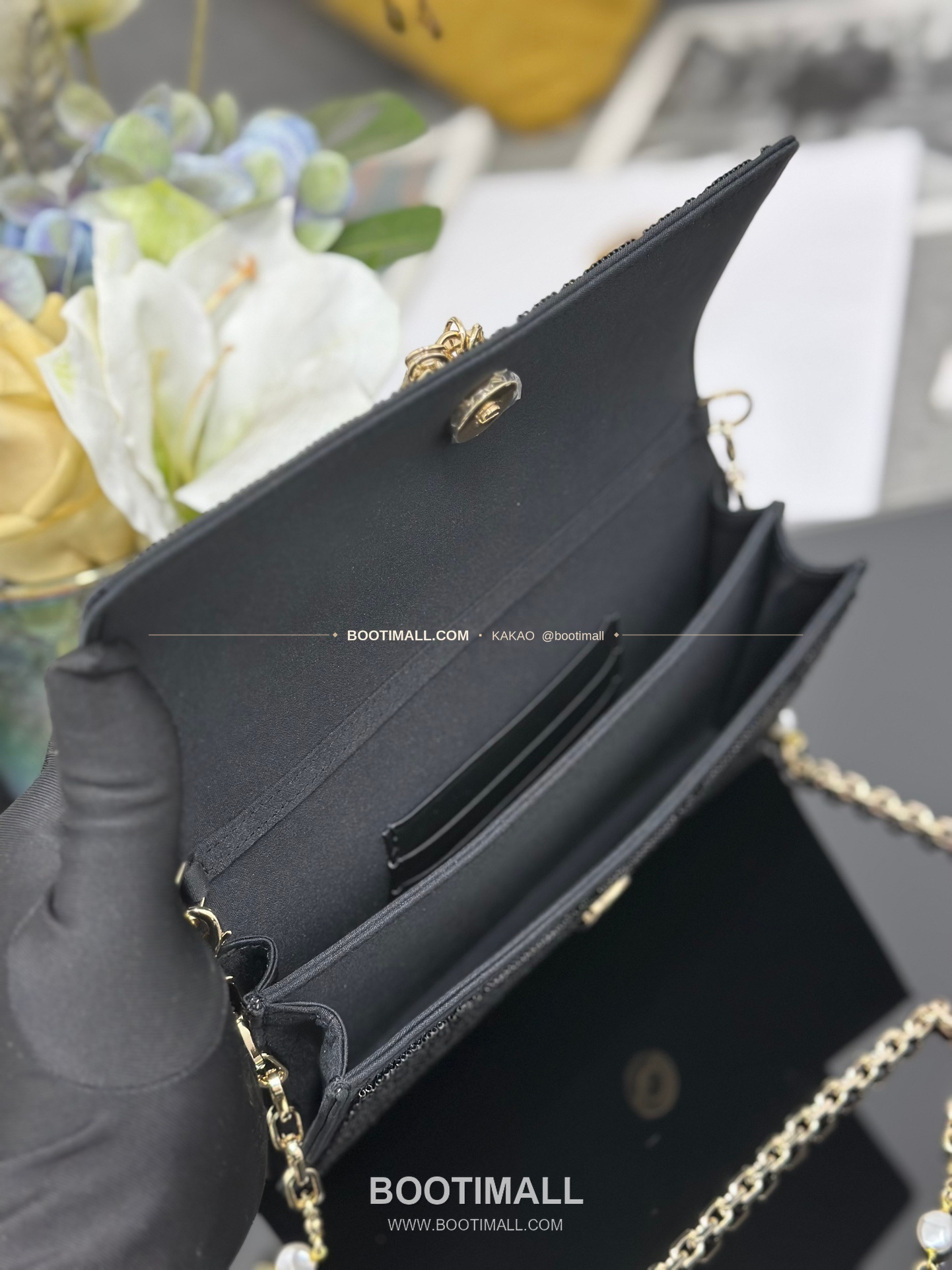 디올 미스디올 새틴 비즈자수 그레이 미니 체인백 Dior Miss Dior Satin Beaded Embroidery Grey Mini Chain Bag M0997 21cm 8