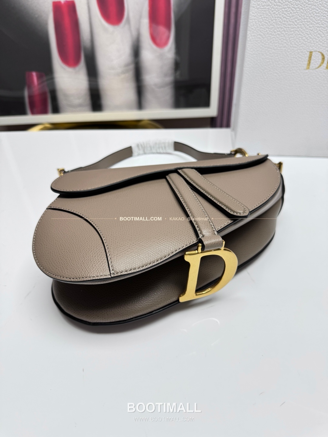 디올 새들 레더 CD로고 라지 숄더백 Dior Saddle Leather CD Logo Black Large Shoulder Bag 24cm 7