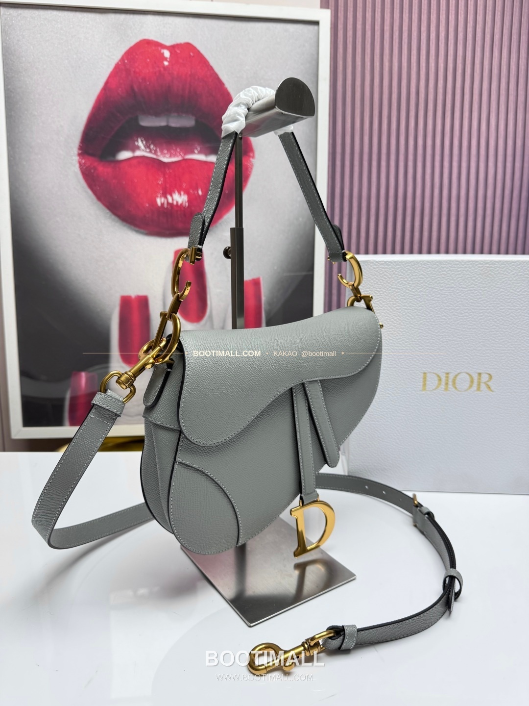 디올 새들 레더 CD로고 라지 숄더백 Dior Saddle Leather CD Logo Black Large Shoulder Bag 24cm 2