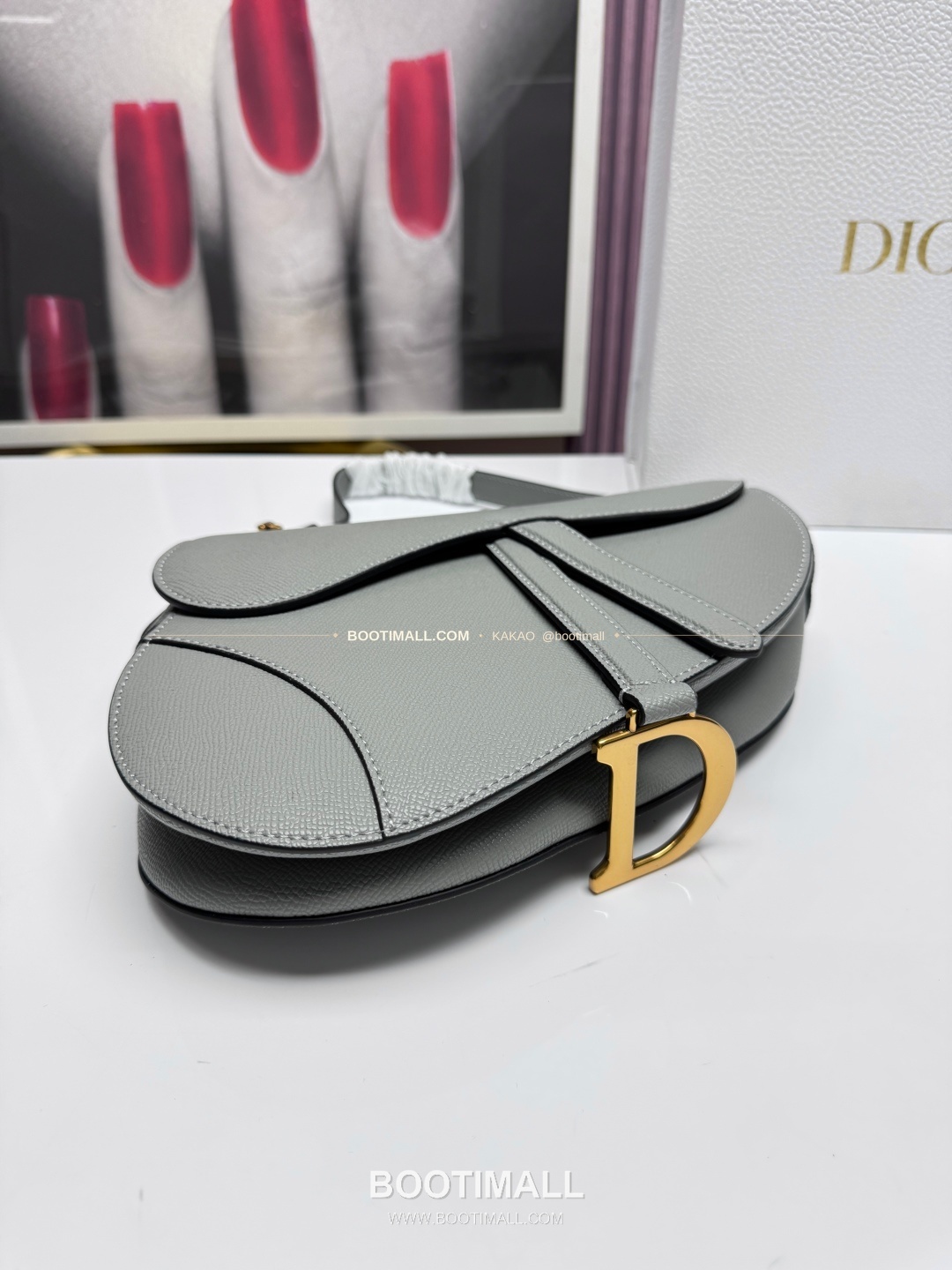 디올 새들 레더 CD로고 라지 숄더백 Dior Saddle Leather CD Logo Black Large Shoulder Bag 24cm 6