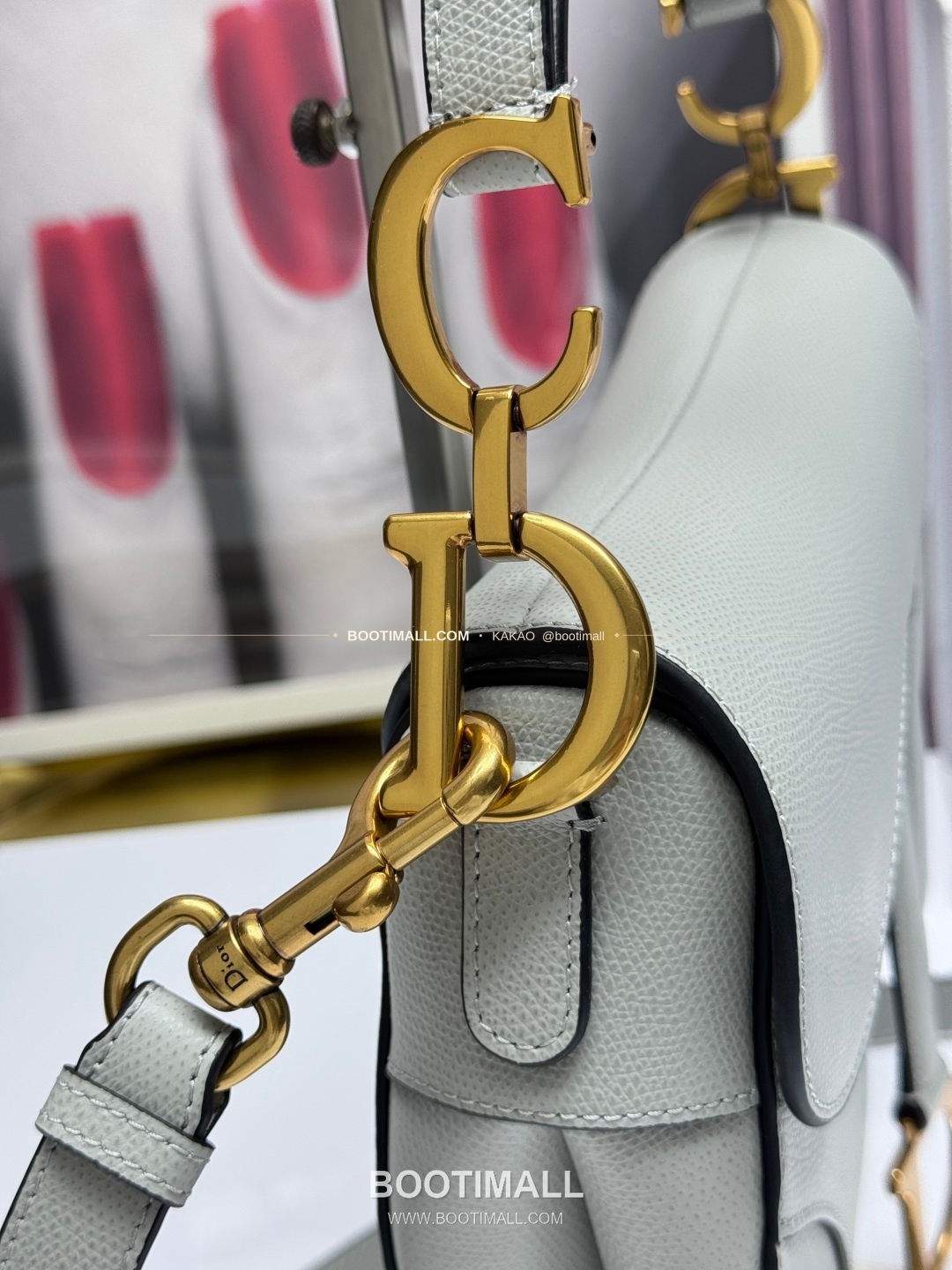 디올 새들 레더 CD로고 라지 숄더백 Dior Saddle Leather CD Logo Black Large Shoulder Bag 24cm 8