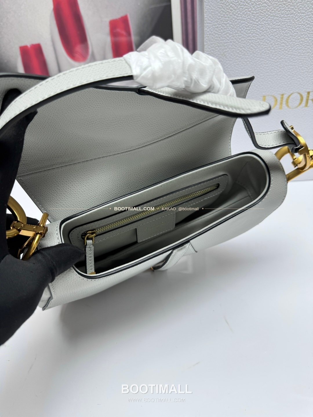 디올 새들 레더 CD로고 라지 숄더백 Dior Saddle Leather CD Logo Black Large Shoulder Bag 24cm 9