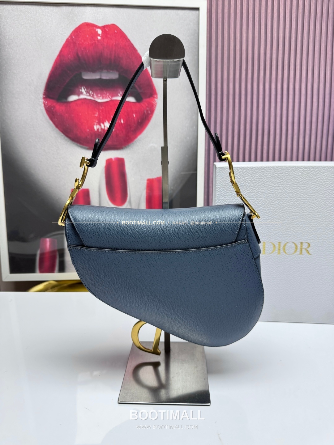 디올 새들 레더 CD로고 라지 숄더백 Dior Saddle Leather CD Logo Black Large Shoulder Bag 24cm 3