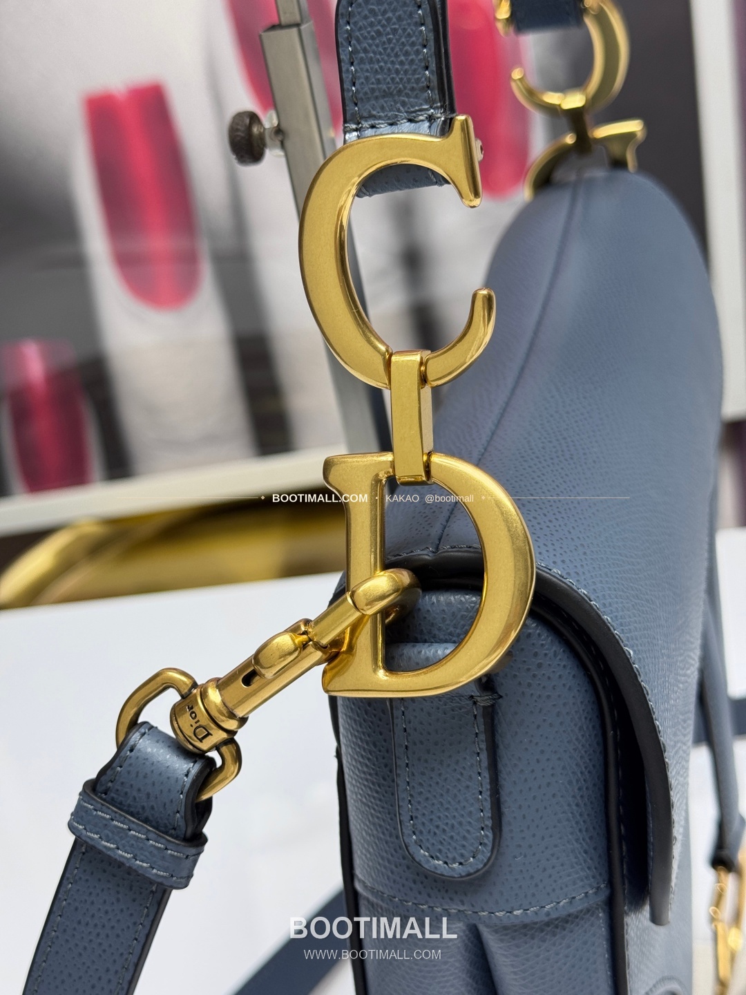 디올 새들 레더 CD로고 라지 숄더백 Dior Saddle Leather CD Logo Black Large Shoulder Bag 24cm 6