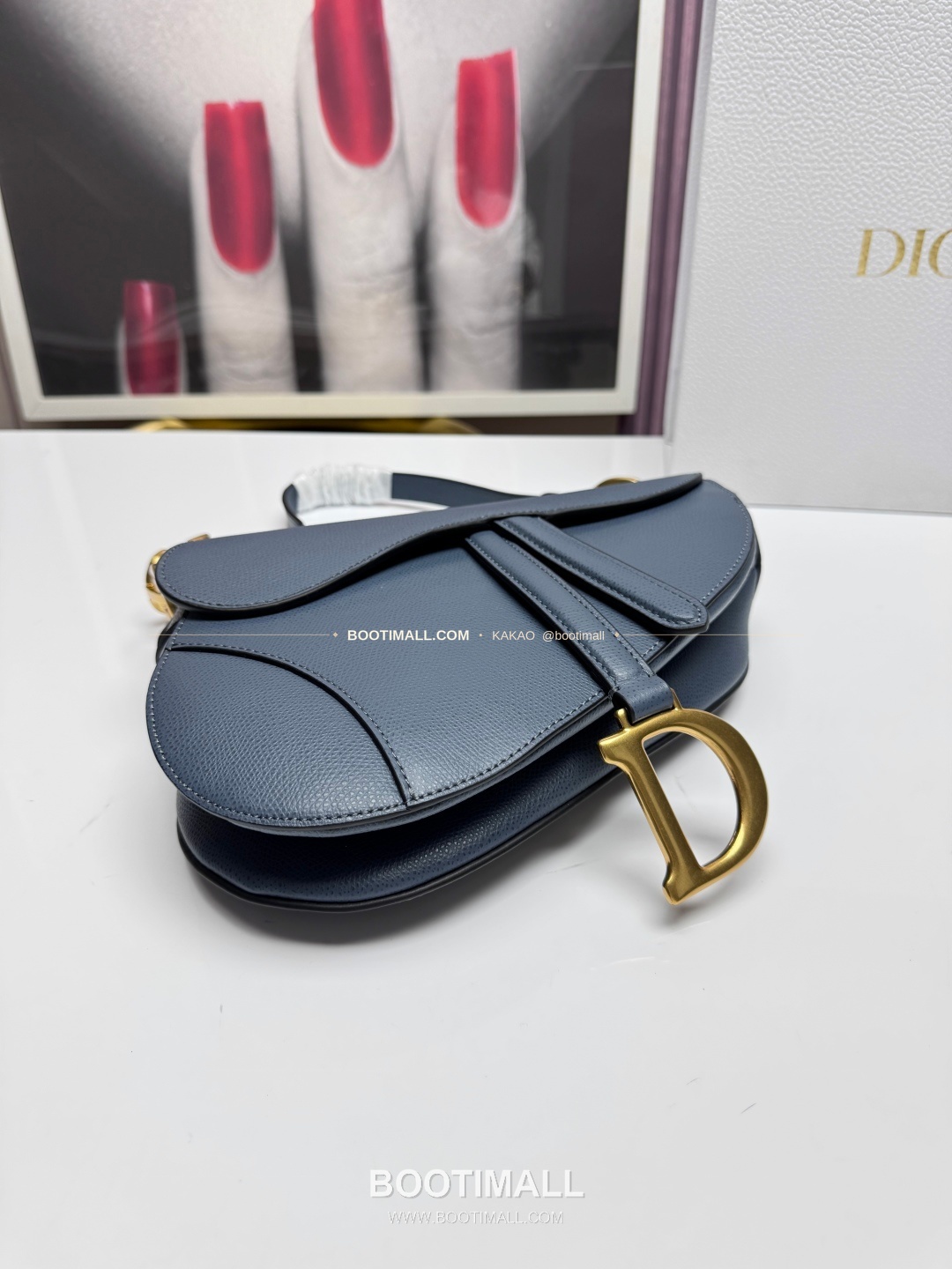 디올 새들 레더 CD로고 라지 숄더백 Dior Saddle Leather CD Logo Black Large Shoulder Bag 24cm 8