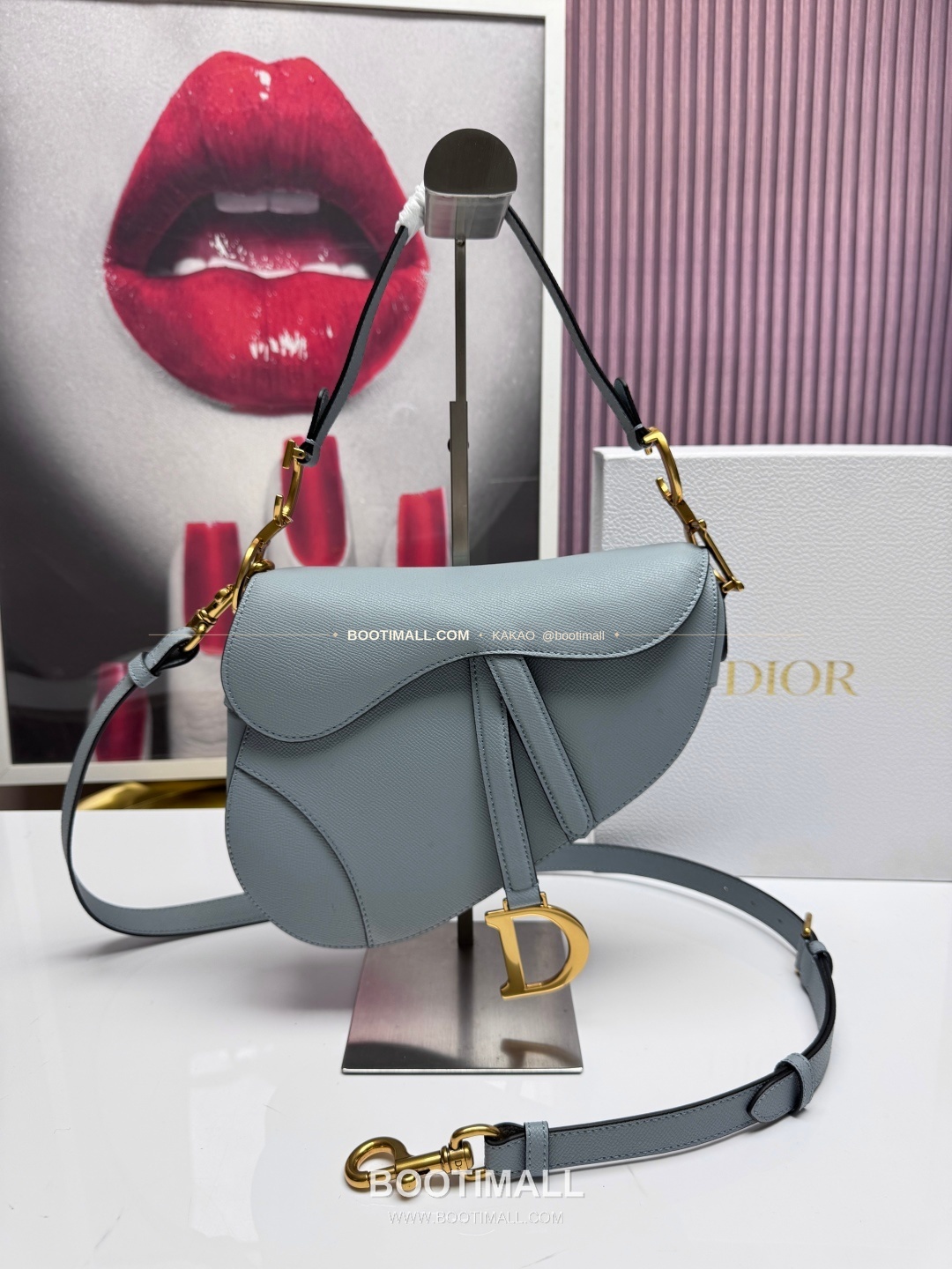 디올 새들 레더 CD로고 라지 숄더백 Dior Saddle Leather CD Logo Black Large Shoulder Bag 24cm 1