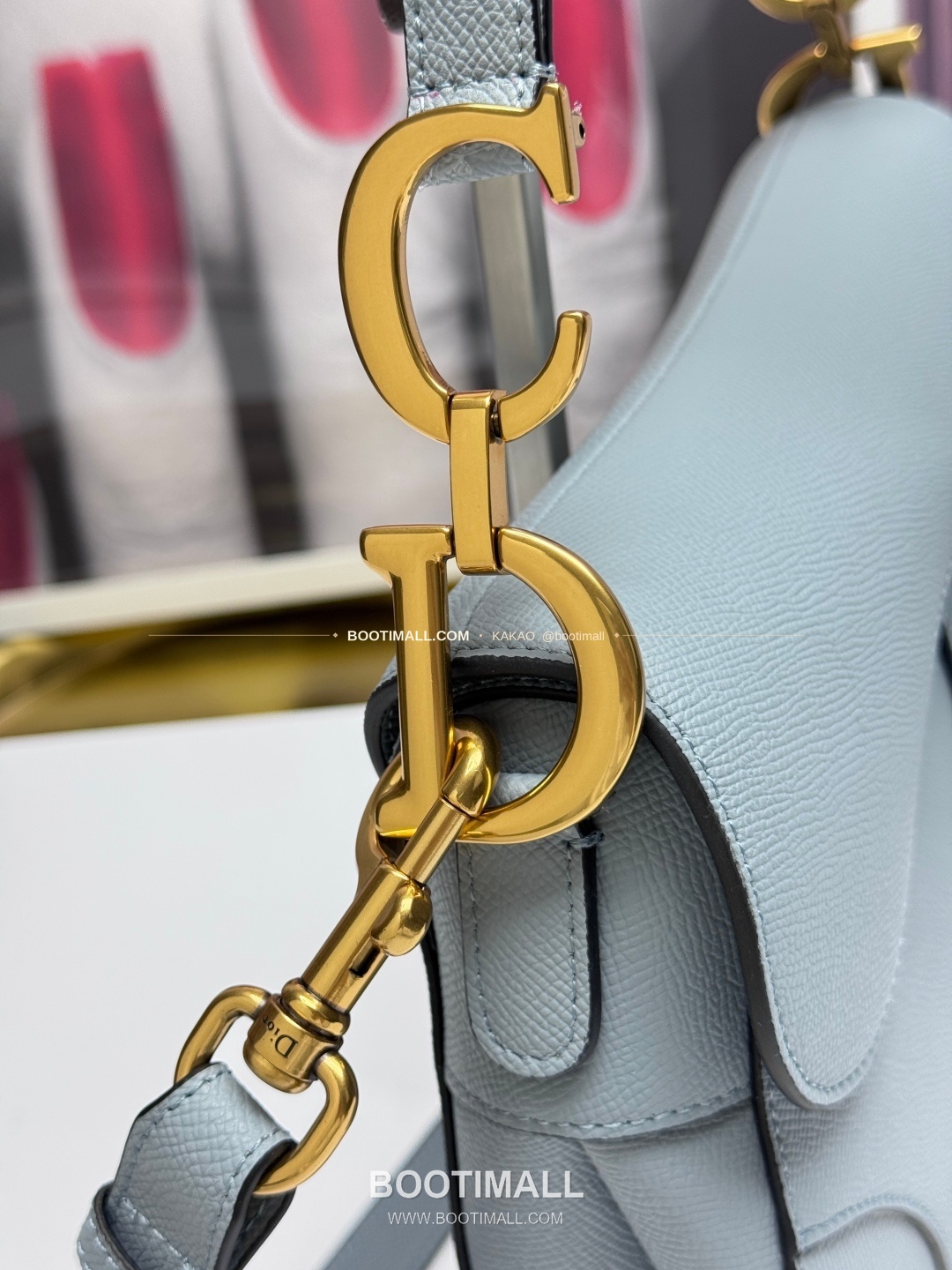 디올 새들 레더 CD로고 라지 숄더백 Dior Saddle Leather CD Logo Black Large Shoulder Bag 24cm 4