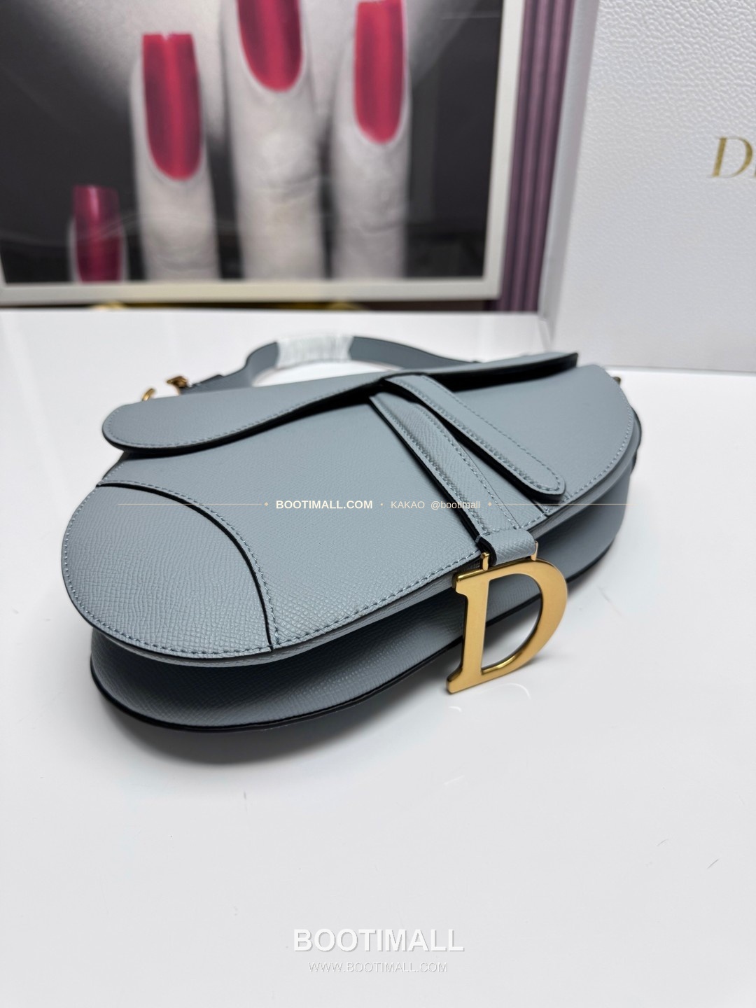 디올 새들 레더 CD로고 라지 숄더백 Dior Saddle Leather CD Logo Black Large Shoulder Bag 24cm 5