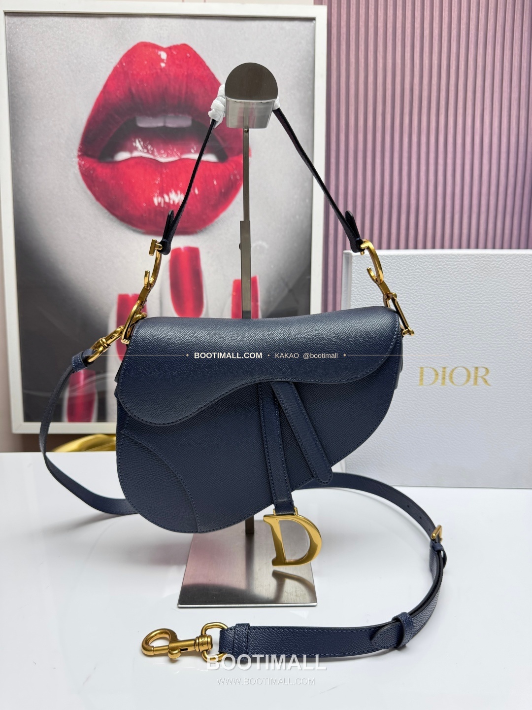 디올 새들 레더 CD로고 라지 숄더백 Dior Saddle Leather CD Logo Black Large Shoulder Bag 24cm 1