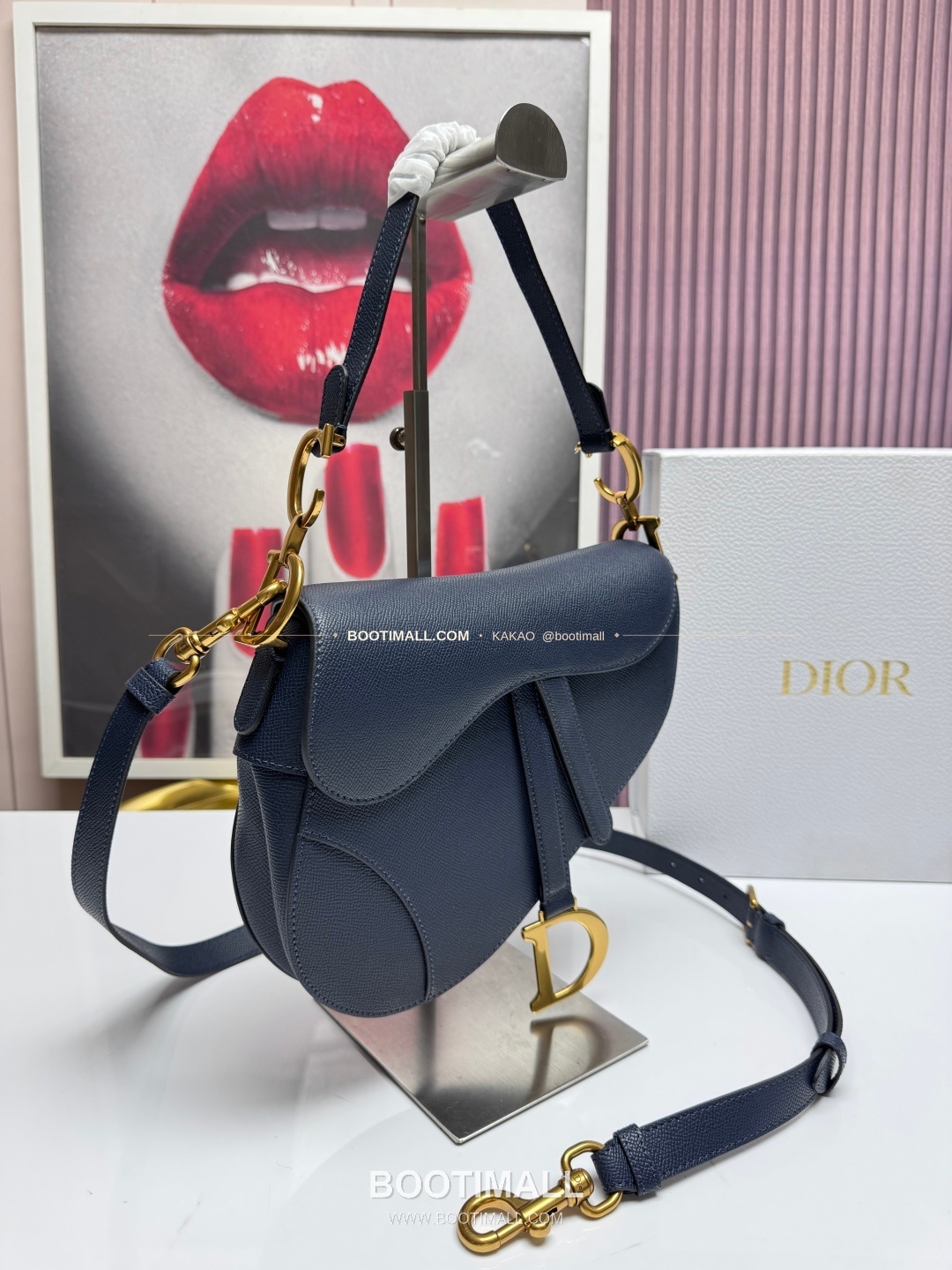 디올 새들 레더 CD로고 라지 숄더백 Dior Saddle Leather CD Logo Black Large Shoulder Bag 24cm 3