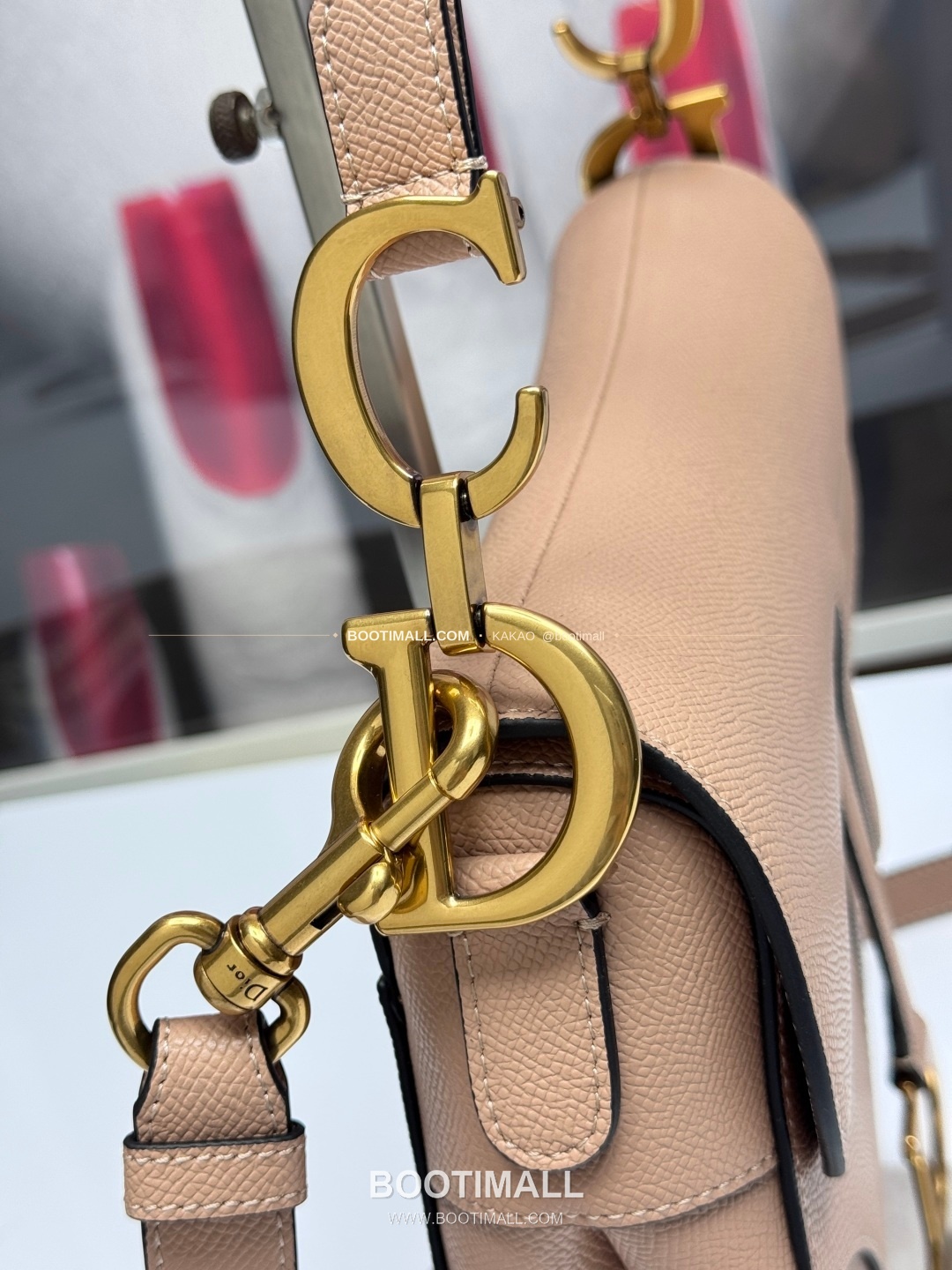 디올 새들 레더 CD로고 라지 숄더백 Dior Saddle Leather CD Logo Black Large Shoulder Bag 24cm 7