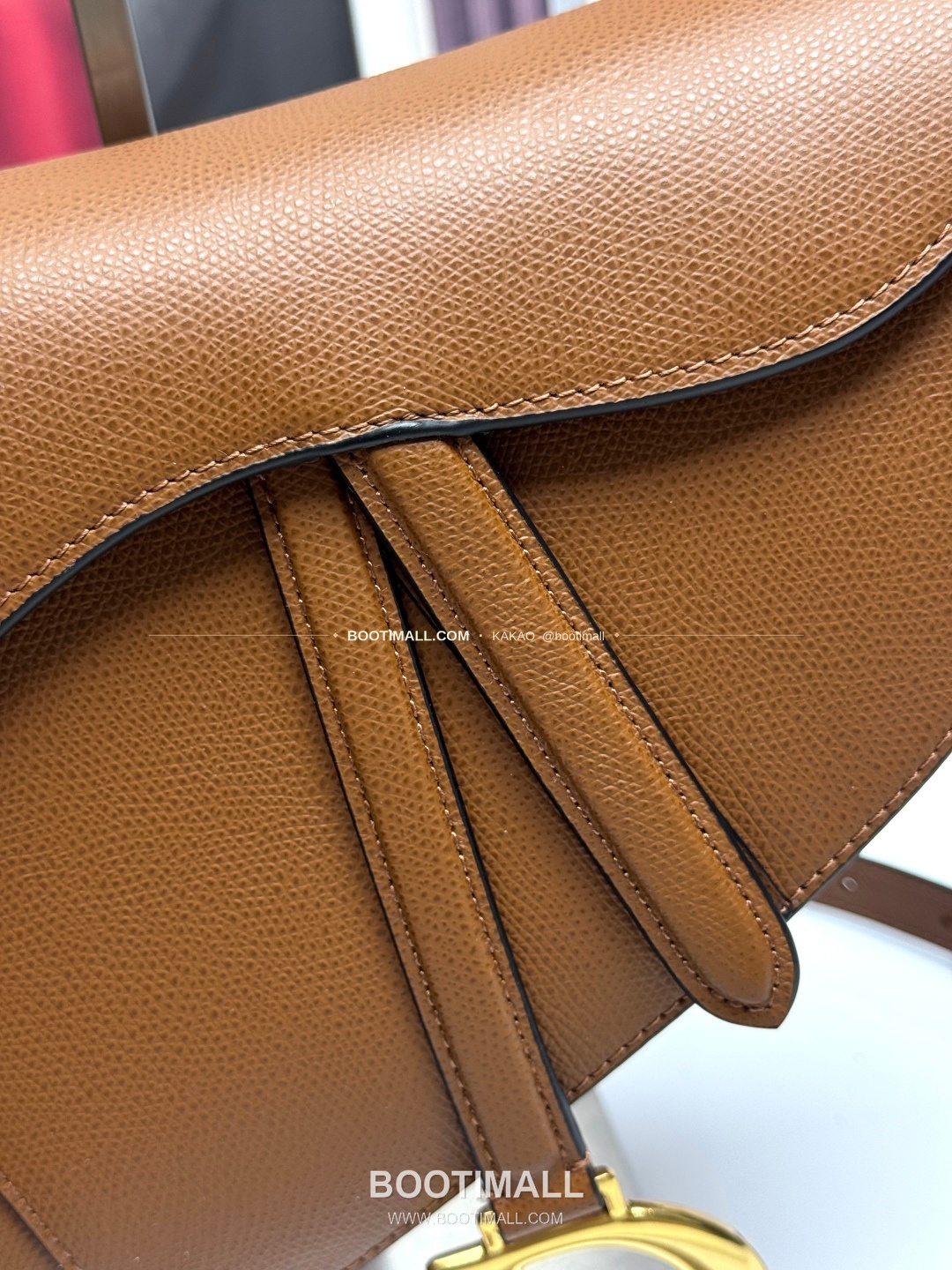 디올 새들 레더 CD로고 라지 숄더백 Dior Saddle Leather CD Logo Black Large Shoulder Bag 24cm 4