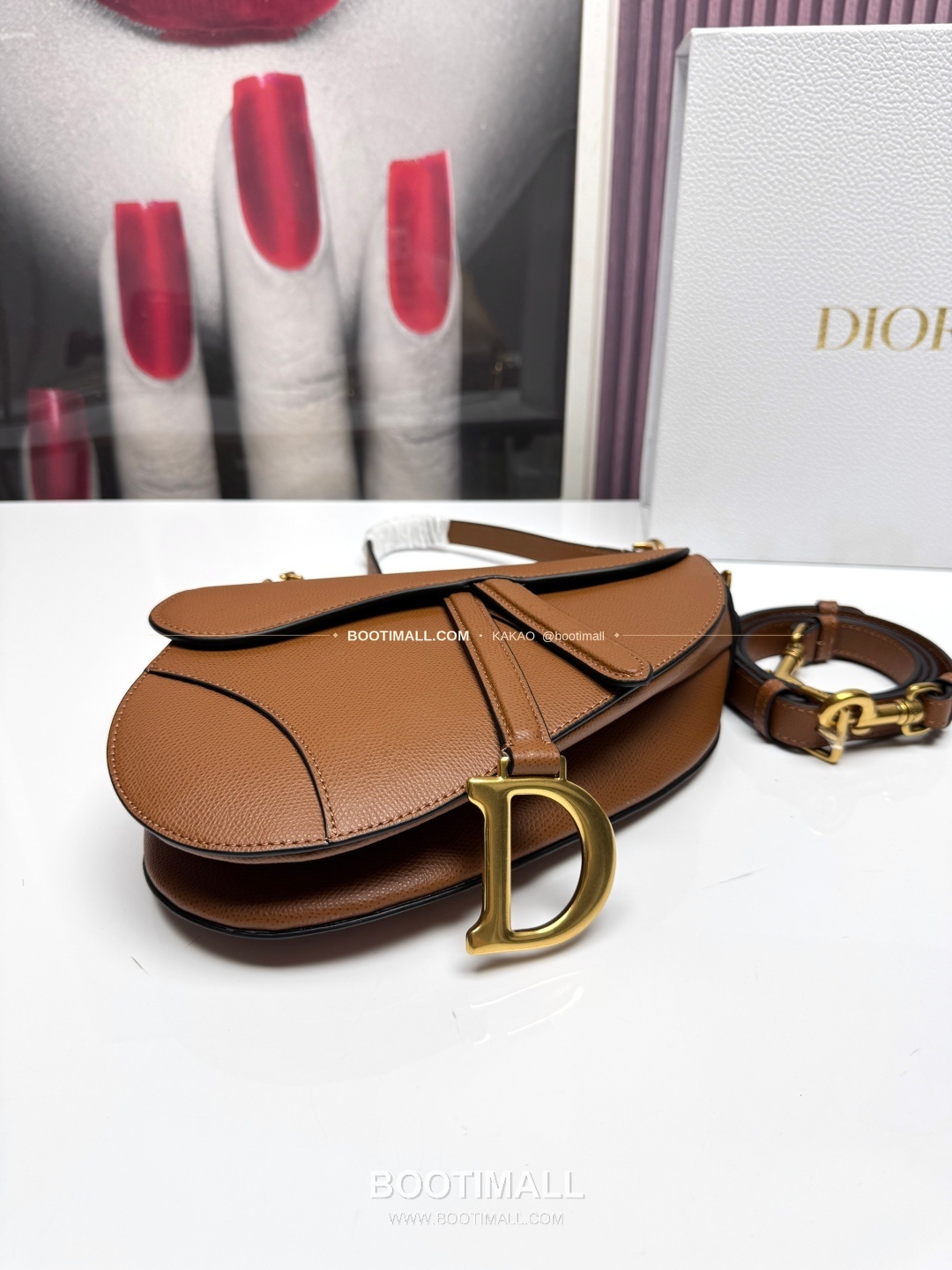 디올 새들 레더 CD로고 라지 숄더백 Dior Saddle Leather CD Logo Black Large Shoulder Bag 24cm 7