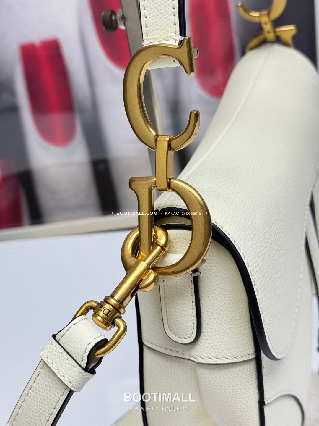 디올 새들 레더 CD로고 라지 숄더백 Dior Saddle Leather CD Logo Black Large Shoulder Bag 24cm 4