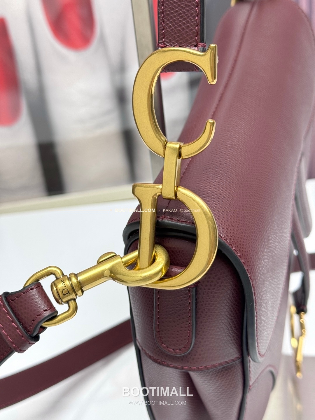 디올 새들 레더 CD로고 라지 숄더백 Dior Saddle Leather CD Logo Black Large Shoulder Bag 24cm 6