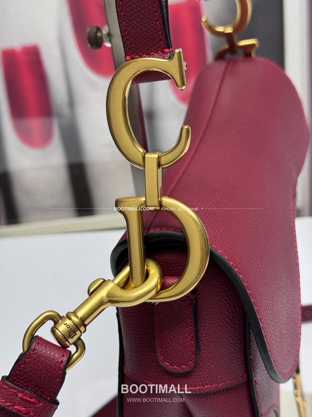 디올 새들 레더 CD로고 라지 숄더백 Dior Saddle Leather CD Logo Black Large Shoulder Bag 24cm 4