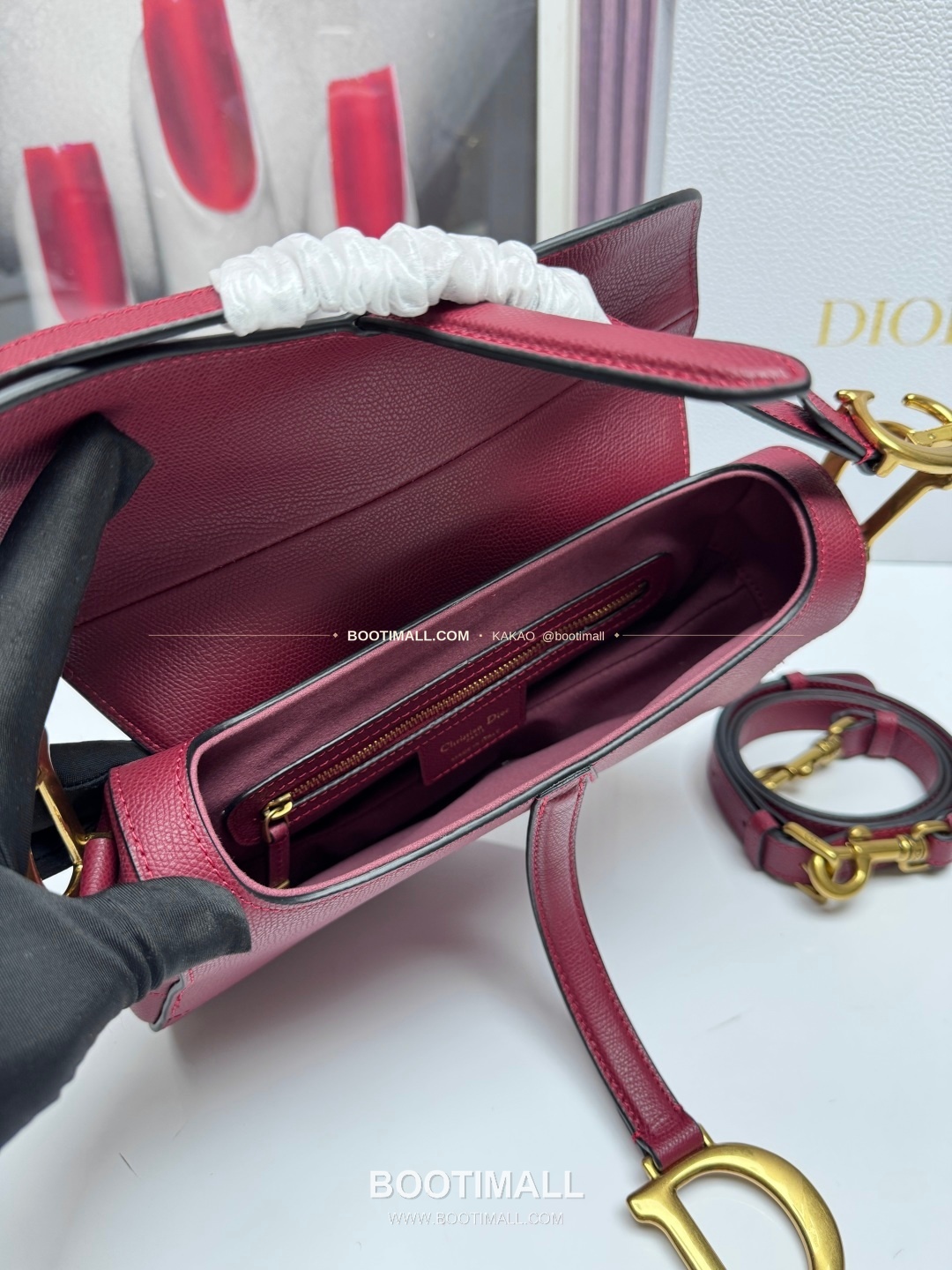 디올 새들 레더 CD로고 라지 숄더백 Dior Saddle Leather CD Logo Black Large Shoulder Bag 24cm 8