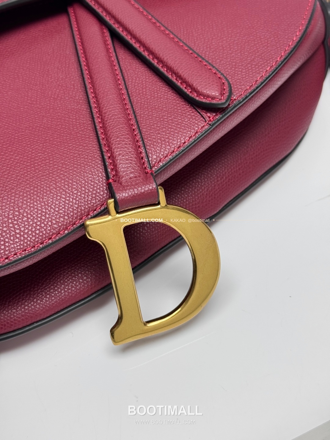 디올 새들 레더 CD로고 라지 숄더백 Dior Saddle Leather CD Logo Black Large Shoulder Bag 24cm 9