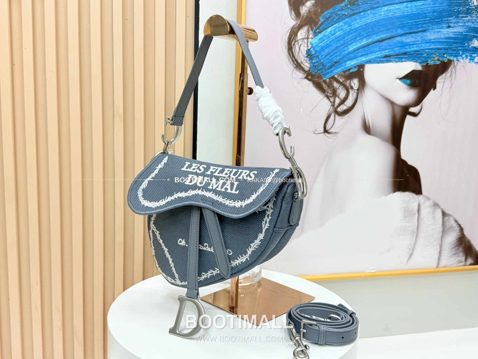 디올 새들 자수 패브릭 멀티 라지 숄더백 Dior Saddle Embroidered Fabric Multi Large Shoulder Bag 9930 24cm 3