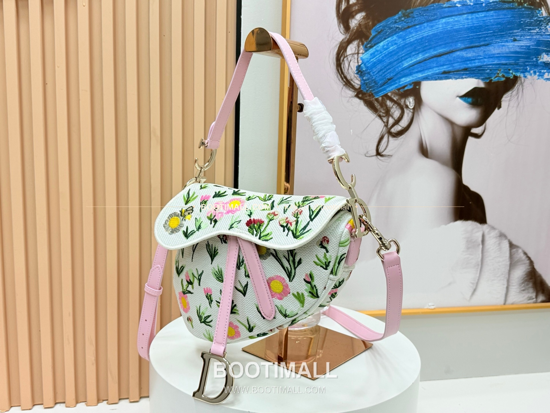 디올 새들 자수 패브릭 멀티 라지 숄더백 Dior Saddle Embroidered Fabric Multi Large Shoulder Bag 9930 24cm 3